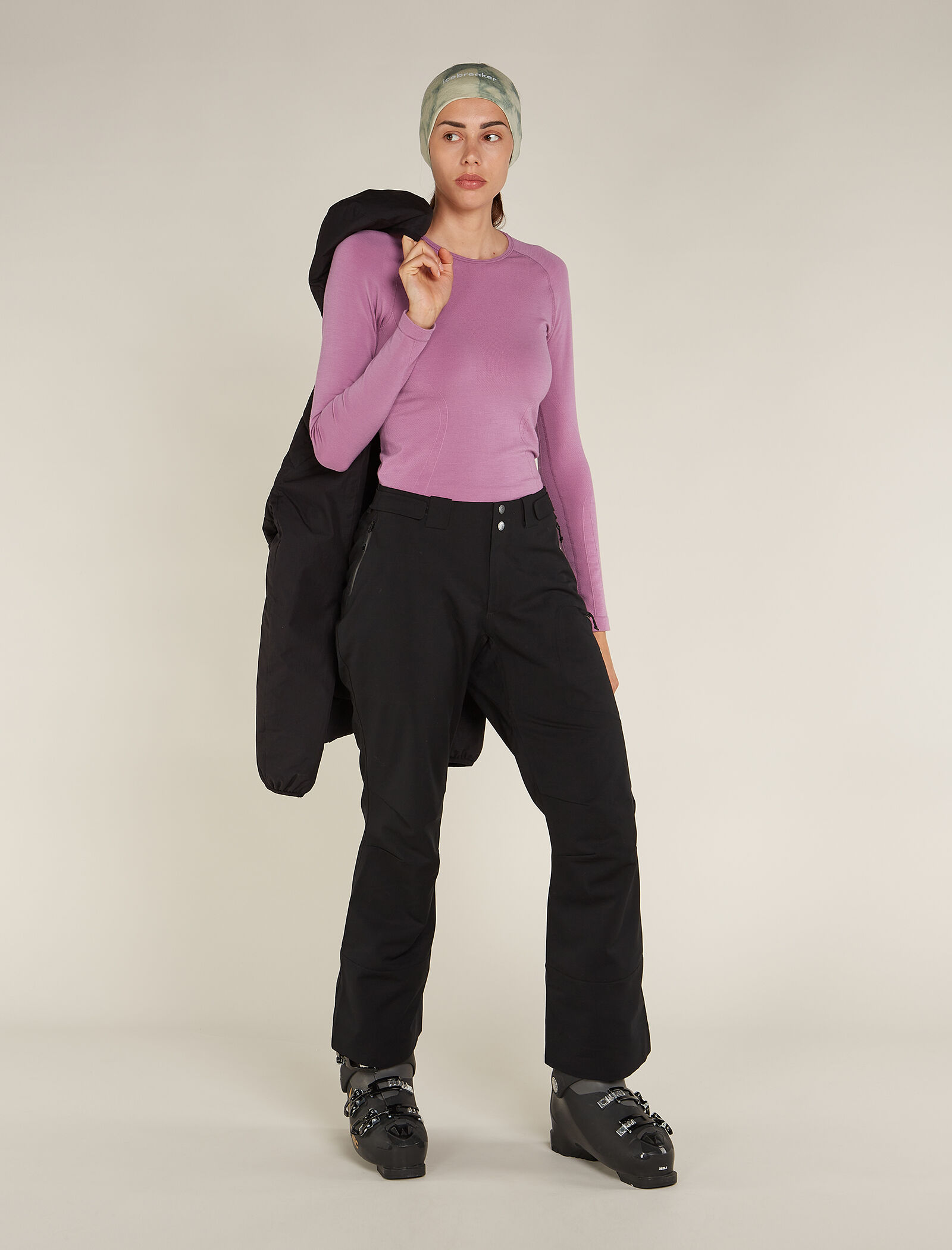 (取寄) アイスブレイカー レディース 260 ロング スリーブ クルー Icebreaker women 260 ZoneKnit Long Sleeve Crewe Jet Heather/Black/Metro Heather Merino 260 Tech Long Sleeve Crew Thermal Top - Icebreaker (US)