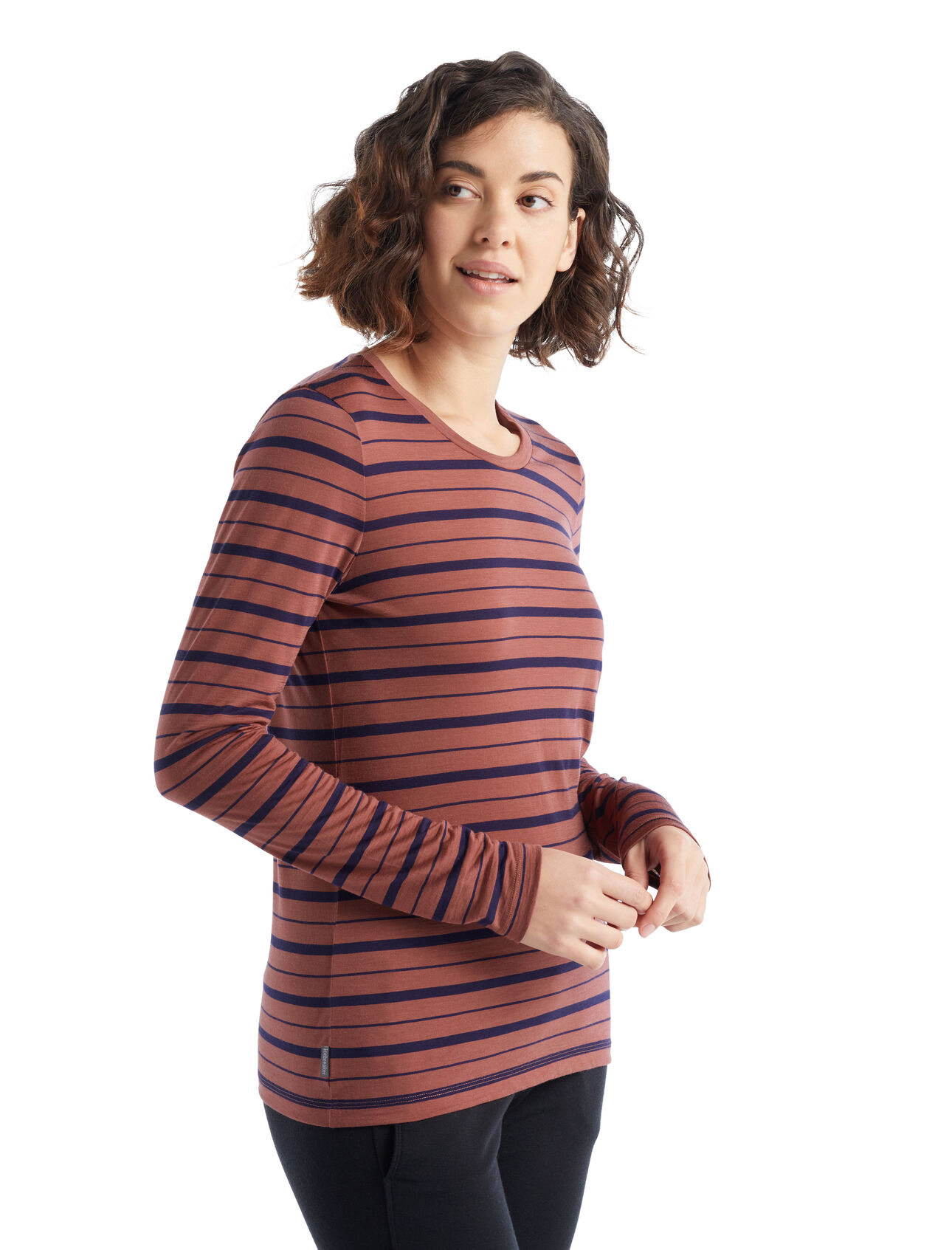 Womens Merino Wave Long Sleeve Stripe T-Shirt A lightweight merino-blend tee with classic style that's perfect for warm weather, the Wave Long Sleeve Tee Stripe features our breathable, all-natural Cool-Lite™ jersey fabric.