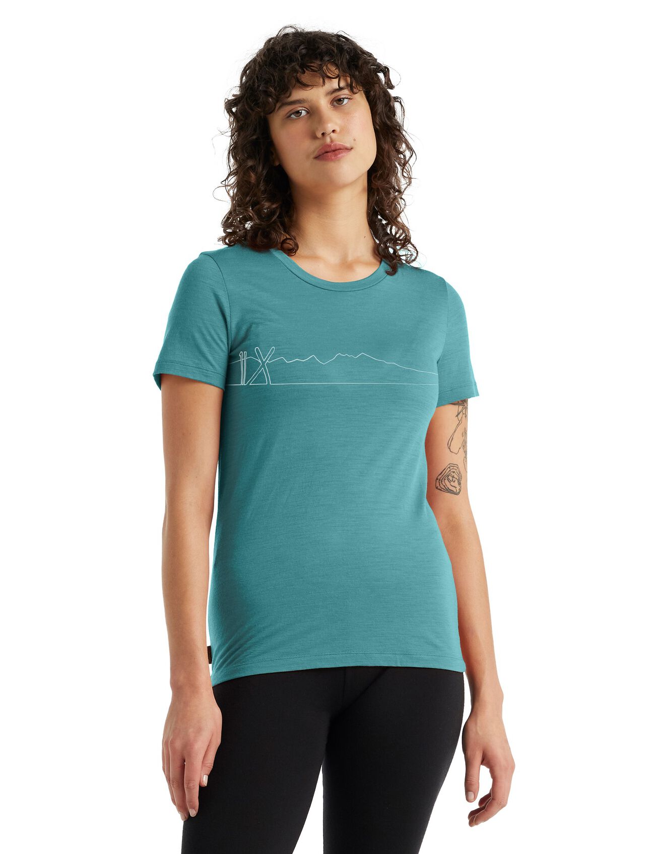 Merino Tech Lite II Short Sleeve T-Shirt Single Line Ski