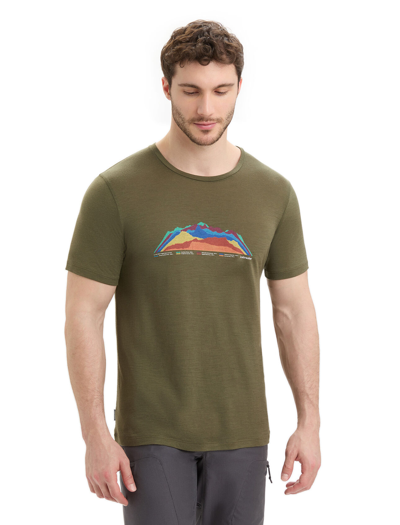 Mens Merino Tech Lite II Short Sleeve T-Shirt 7 Mountain Tops EU Our versatile tech tee that provides comfort, breathability and natural odour-resistance for any adventure you can think of, the Tech Lite II Short Sleeve Tee 7 Mountain Tops features 100% merino for all-natural performance. The original artwork features a colourful graphic of some of Europe’s highest summits.