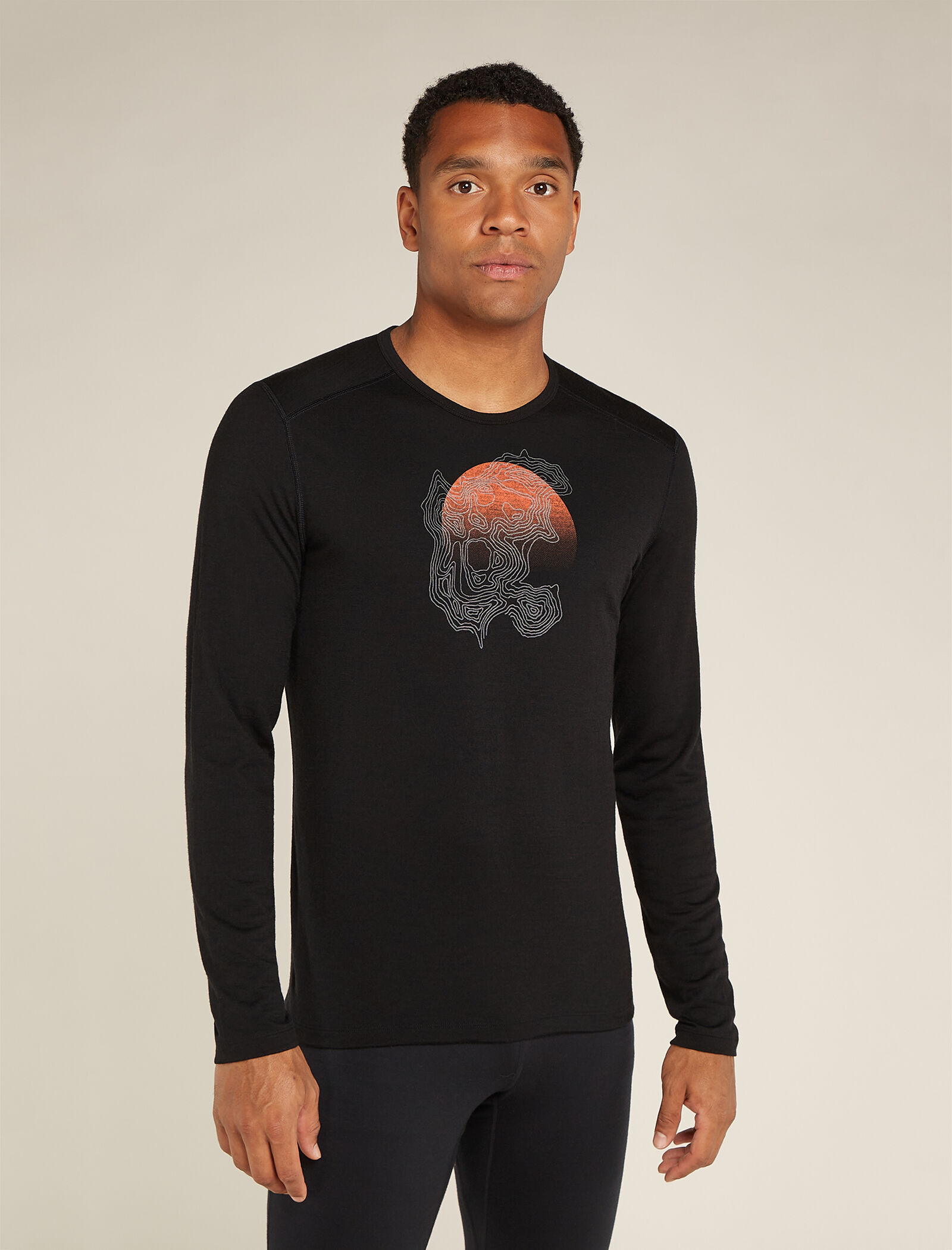 Merino 200 Oasis Long Sleeve Crewe Thermal Top Ruapehu Round Homme