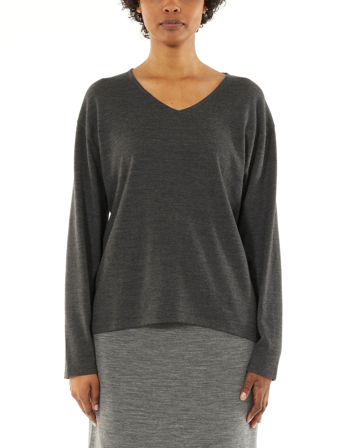 Merino Deice Long Sleeve V Neck Top