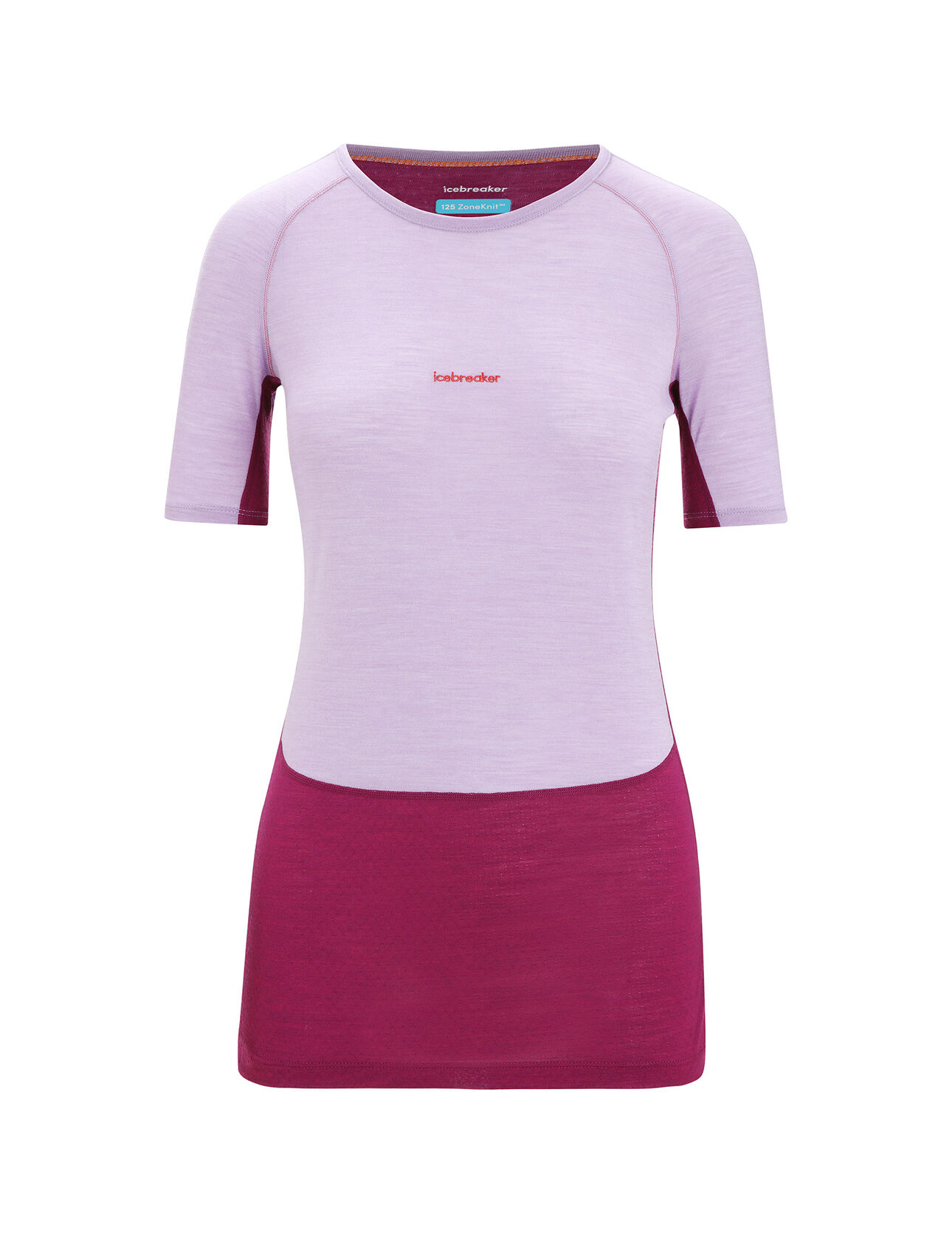 Haut manches courtes col rond mérinos 125 ZoneKnit™ Femme Couche de base en mérinos à grammage ultra-léger conçue pour réguler la température corporelle lors des efforts très intenses, le haut manches courtes col rond 125 ZoneKnit™ est composé de notre jersey Cool-Lite™, idéal pour les aventures ou l’entraînement au quotidien.