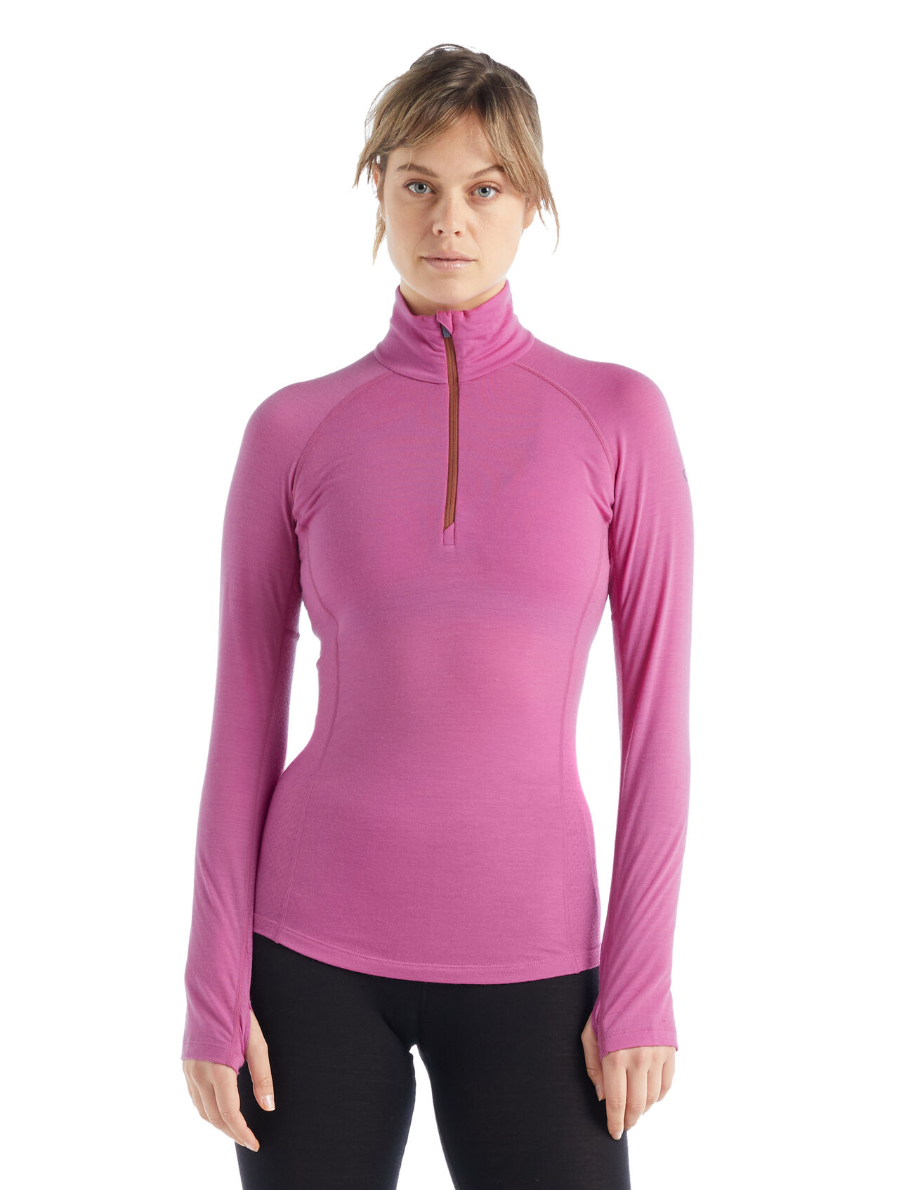 BodyfitZONE™ 150 Zone thermische top met lange mouwen en halve rits van merinowol 