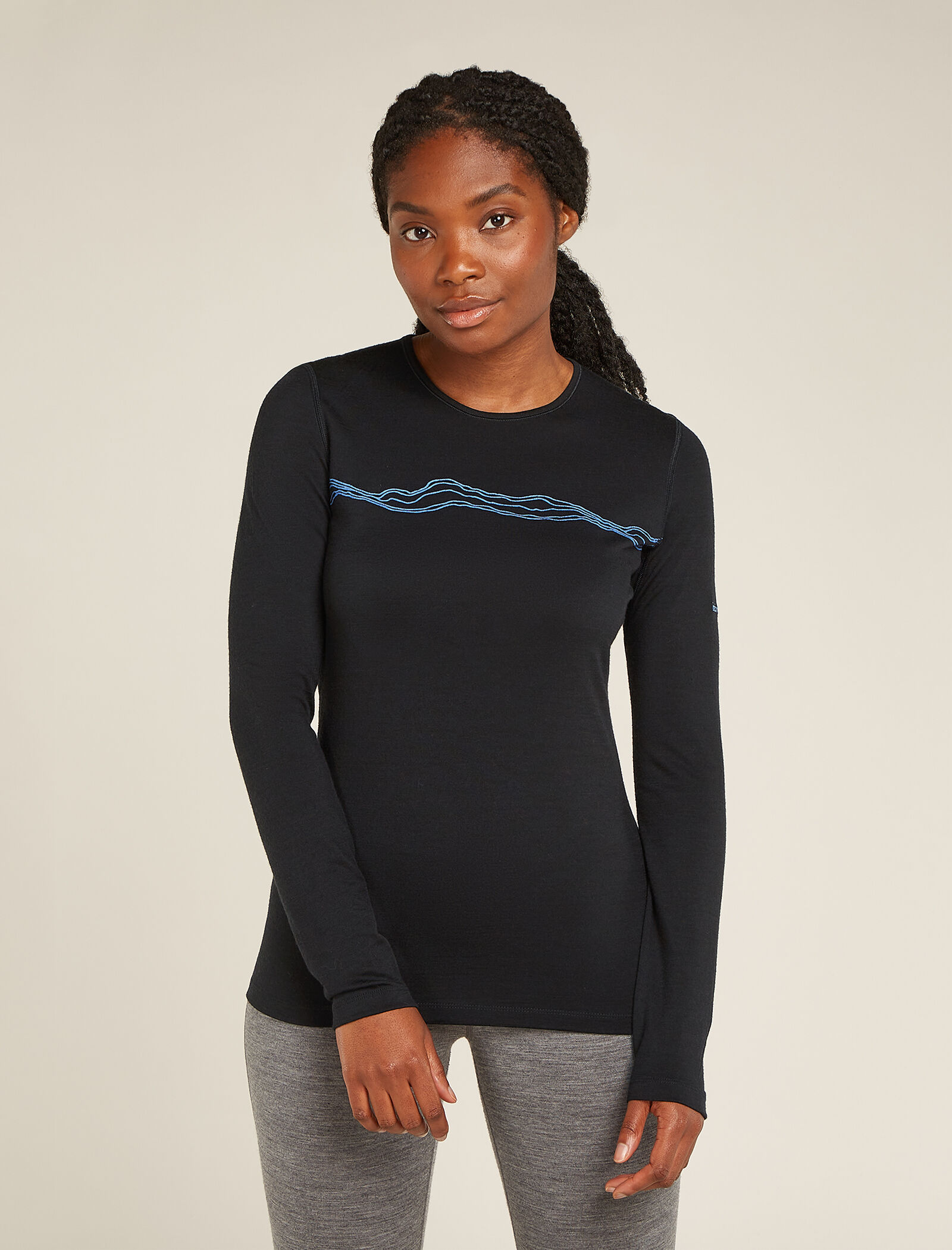 Women s Merino 200 Oasis Long Sleeve Crewe Thermal Top Mountain Pulse icebreaker