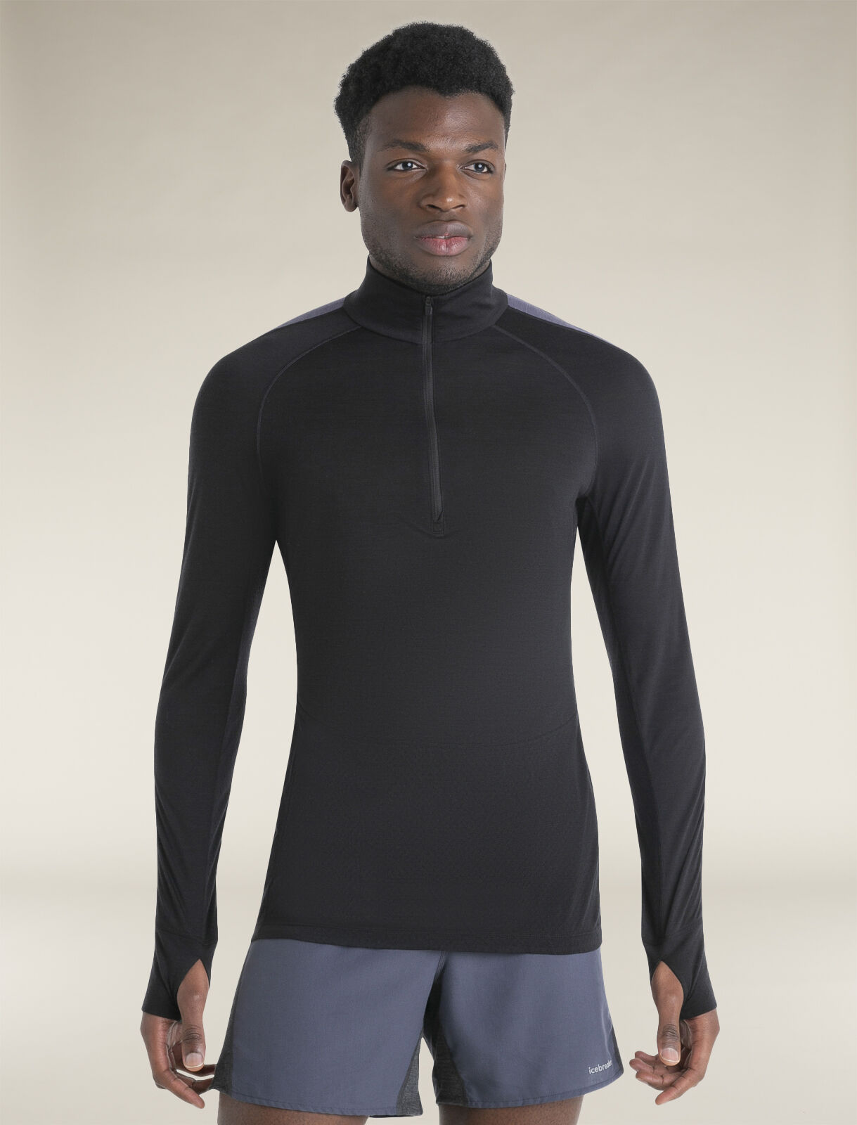 Uomo Maglia termica in misto di lana merino a maniche lunghe con zip corta 125 ZoneKnit icebreaker