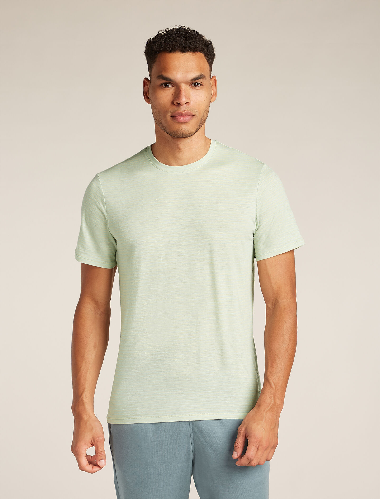 Men's Merino Linen T-Shirt Stripe | icebreaker