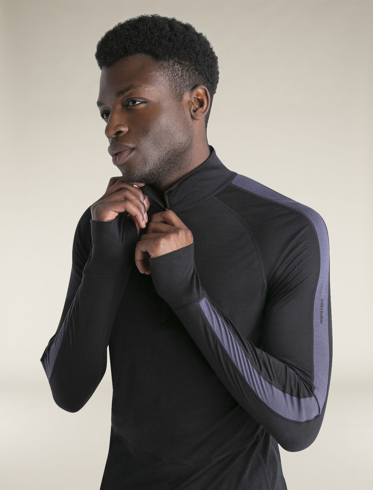 Uomo Maglia termica in misto di lana merino a maniche lunghe con zip corta 125 ZoneKnit icebreaker