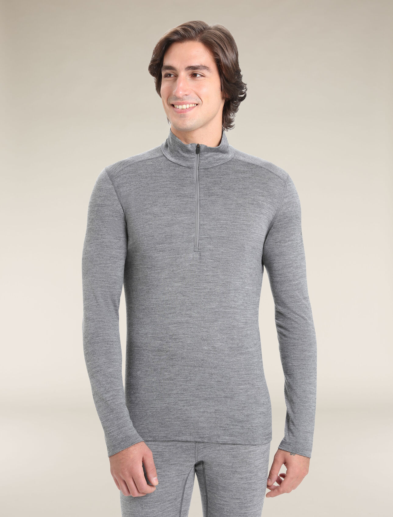 Maglia termica a maniche lunghe e mezza zip in lana merino 200 Oasis