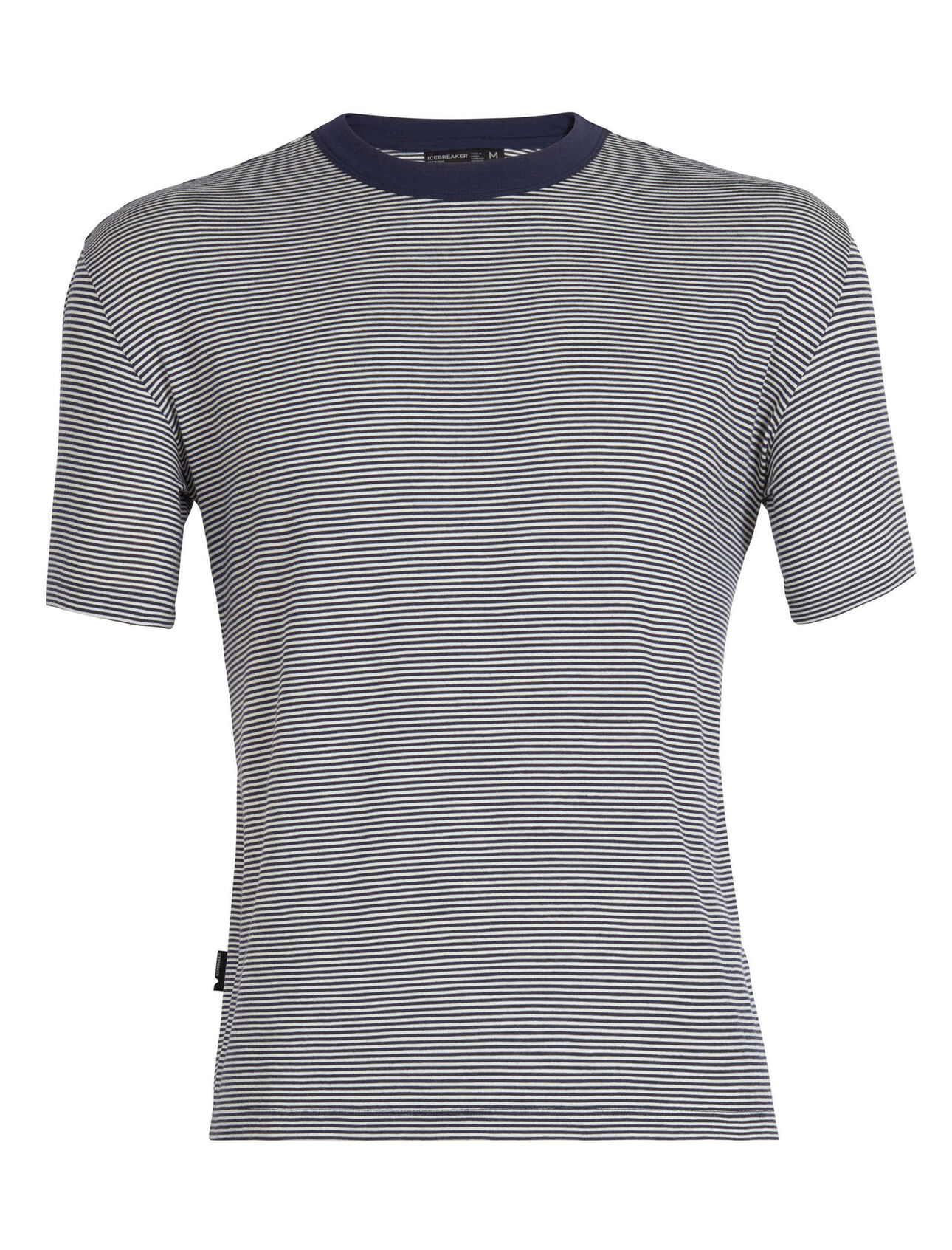 Luxe Lite relaxt, gestreept T-shirt met korte mouwen en ronde hals van merinowol