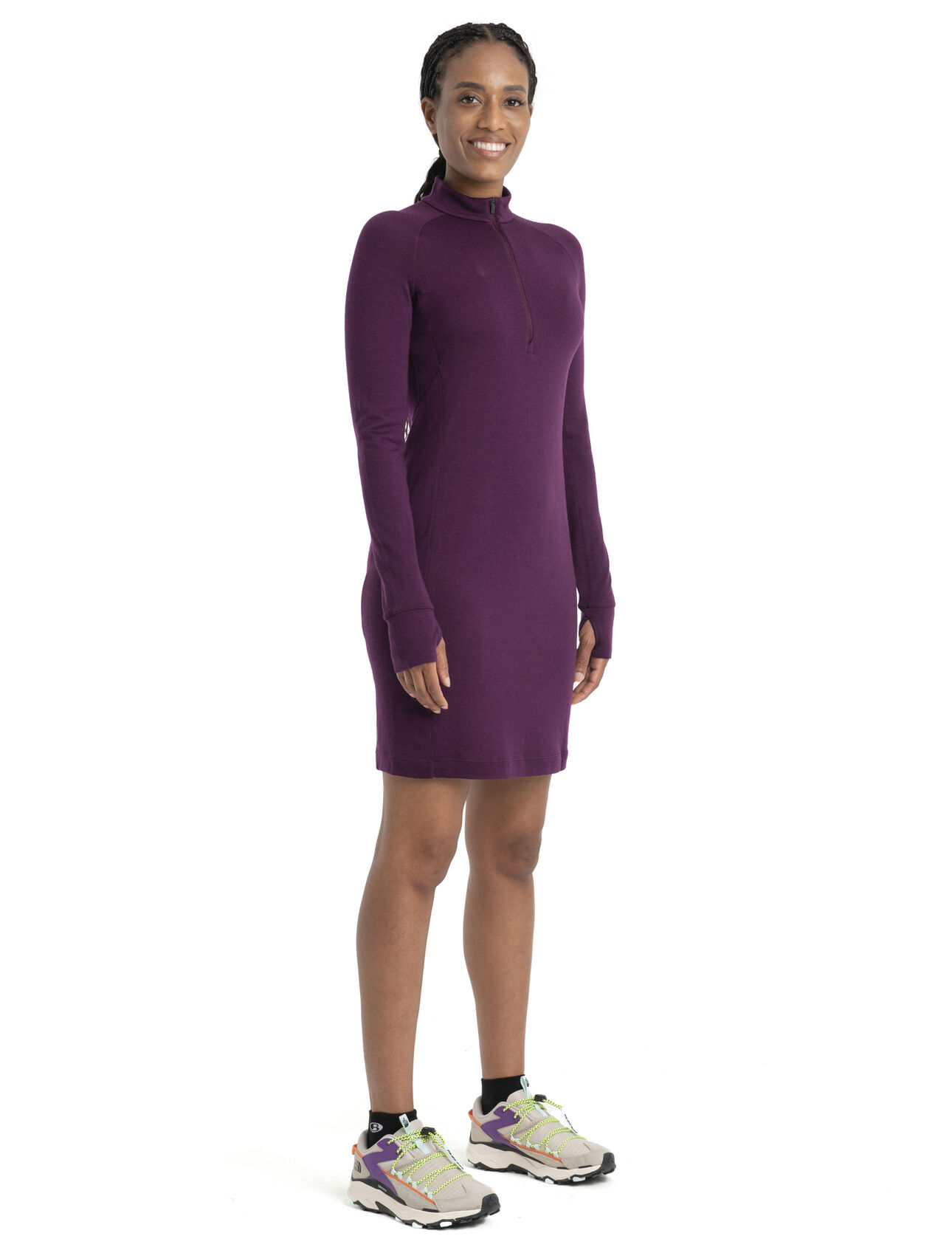 Womens Merino 260 Granary Long Sleeve Half Zip Dress A stylish, super comfortable fusion of our half zip base layer and a classic dress made with 100% merino wool, the 260 Granary Long Sleeve Half Zip Dress embodies all-natural style.
