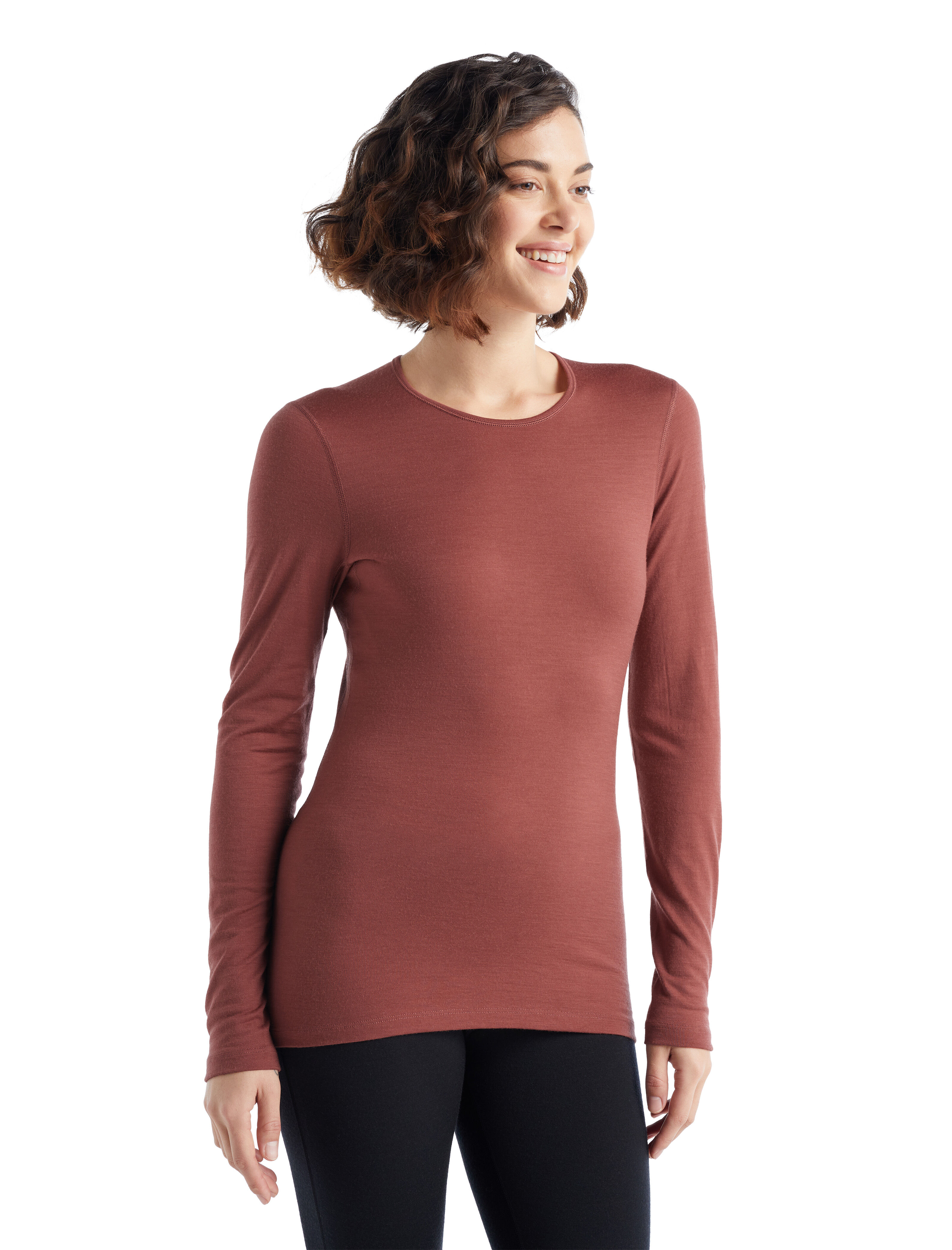 womens crew neck thermal tops