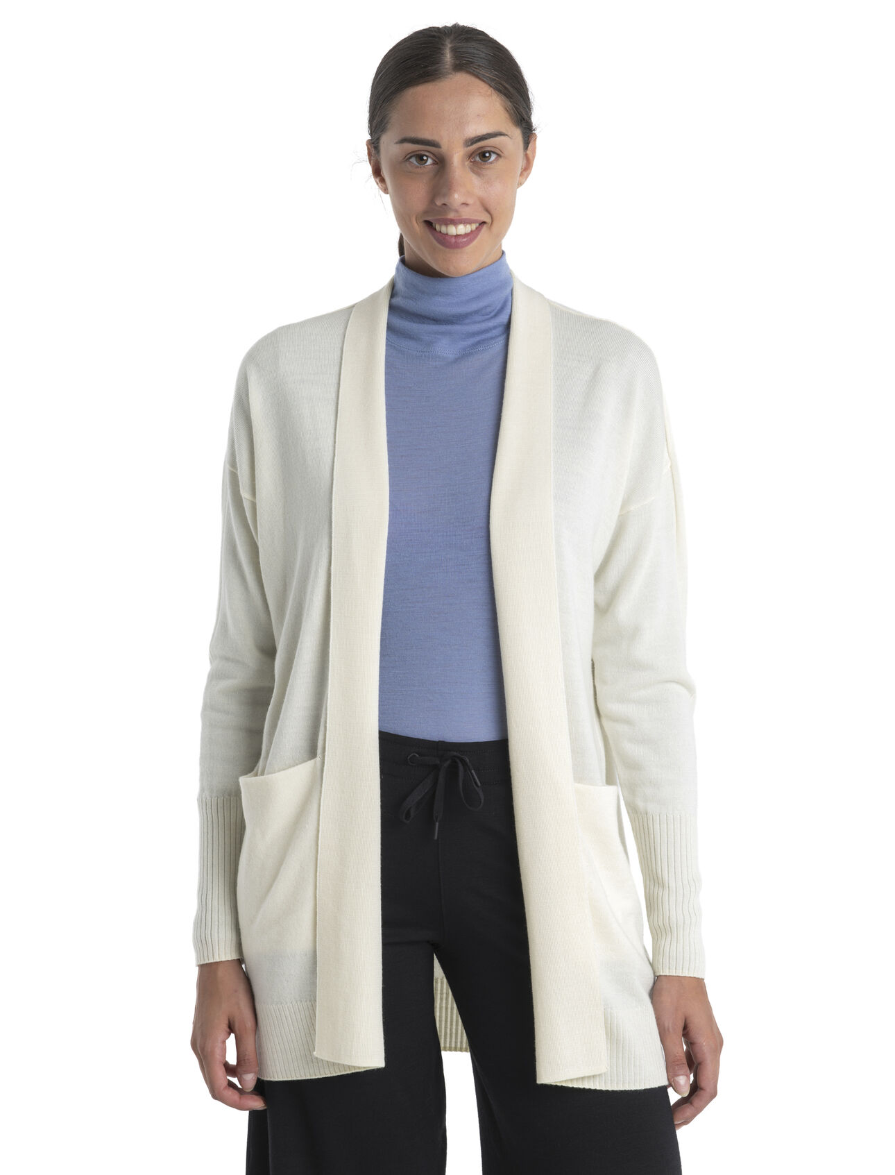 Womens Merino Iseo Long Cardigan Sweater A casual and versatile layering piece that easily transitions from season to season, the Iseo Long Cardigan Sweater combines ultra-soft, 100% merino fibres with a stylish, modern silhouette.