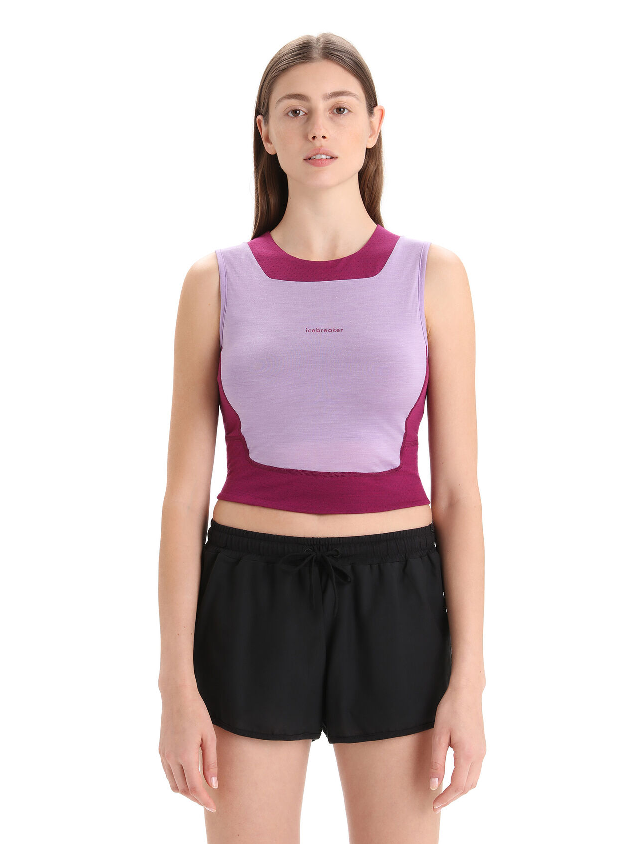 Womens ZoneKnit™ Merino Cropped Bra-Tank Our most breathable, lightweight top for high-output activities, the ZoneKnit™ Cropped Bra-Tank features a body-mapped combination of Cool-Lite merino jersey and ultra-breathable eyelet mesh, with a built-in bra.