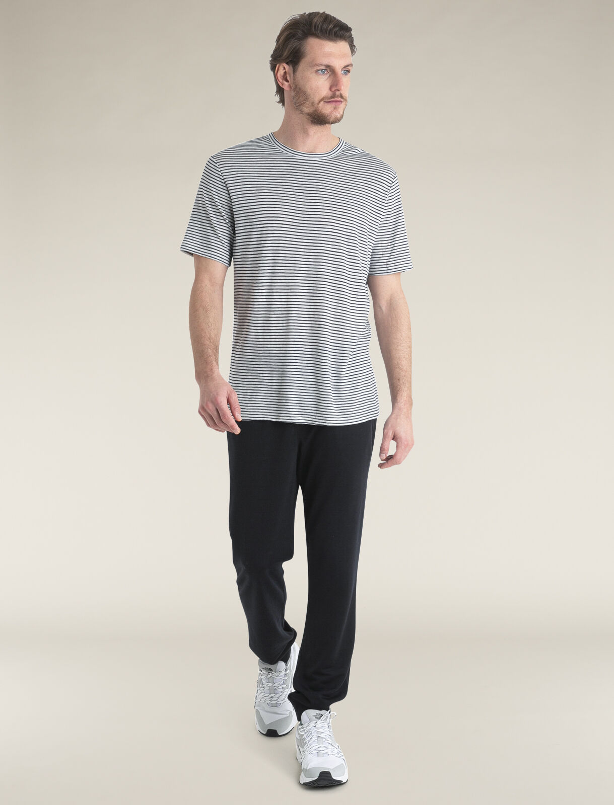 Men's Merino Linen T-Shirt Stripe | icebreaker