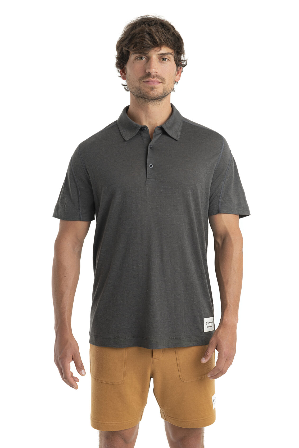 Mens Timberland x icebreaker Merino Linen Short Sleeve Polo Designed in collaboration with Timberland, the Timberland x icebreaker Merino Linen Short Sleeve Polo features a soft, comfortable merino-linen blend and clean, classic polo style. 