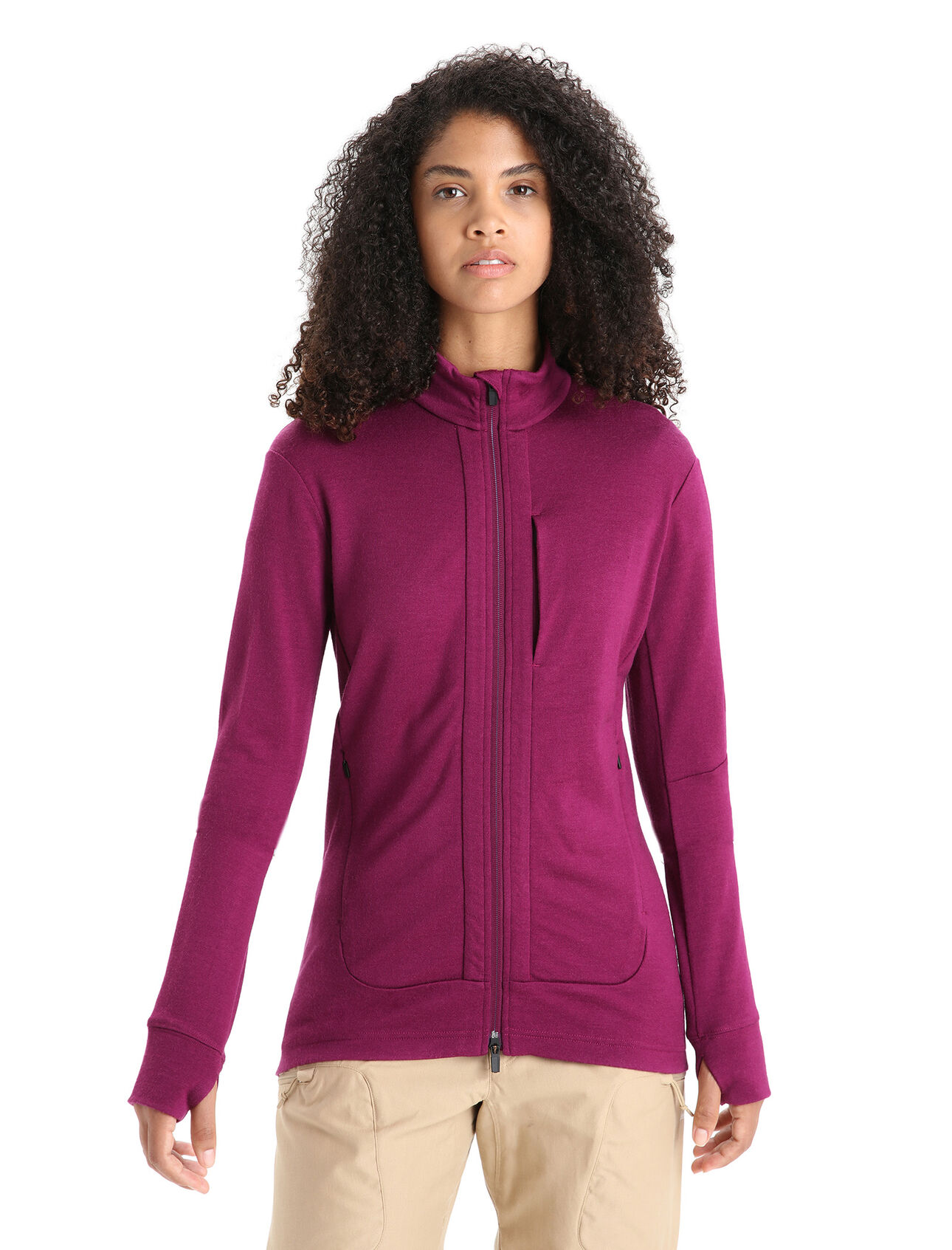 Dámské Merino mikina na zip s dlouhým rukávem Quantum III  Mikina na zip s dlouhým rukávem Quantum III představuje střední vrstvu ze 100% merino vlny, která vám pomůže regulovat tělesnou teplotu při jakékoli sportovní aktivitě – ideální na všechna vaše technická horská dobrodružství.