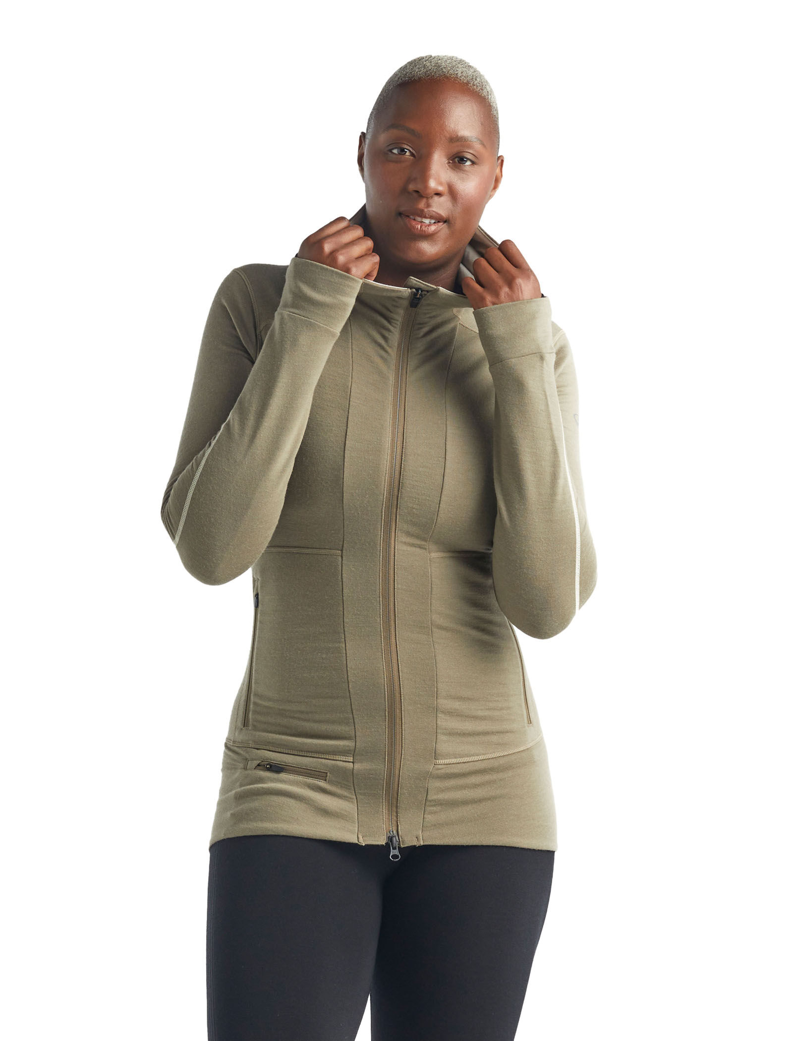 Icebreaker Womens Quantum LS Zip Hood