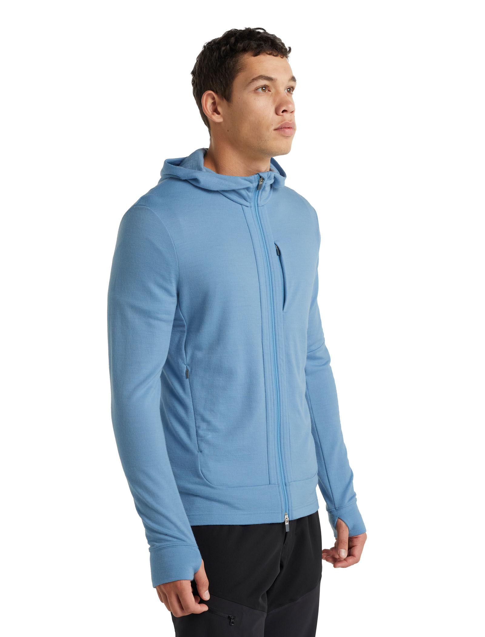 260 G/M ² Merino Wool Details about   Icebreaker Quantum Long Sleeve Zip Hood Men's 