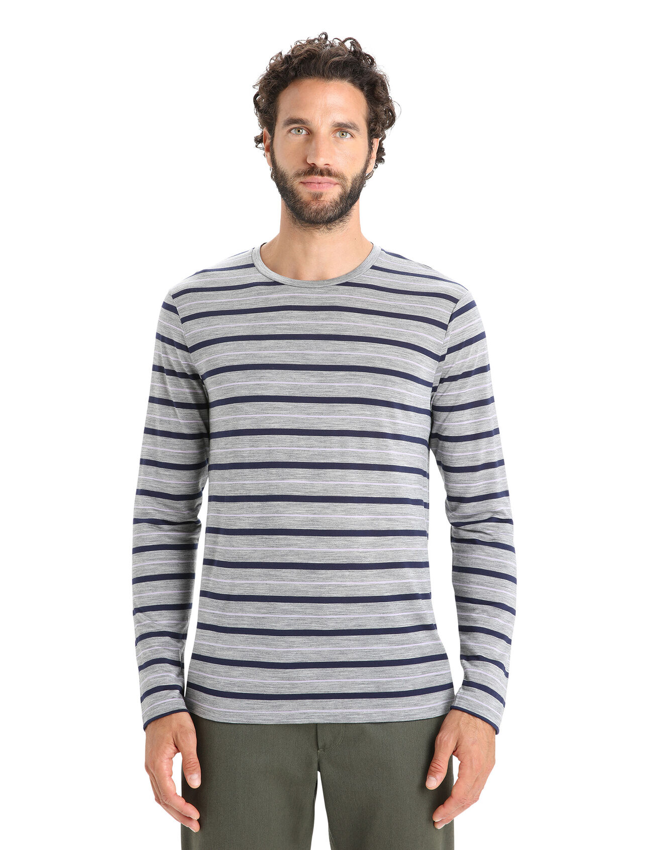 T-shirt manches longues mérinos Wave Stripe Homme Haut classique, léger et idéal par temps chaud, le t-shirt manches longues Wave Stripe est composé de notre jersey Cool-Lite™, un mélange naturel et respirant à base de laine mérinos.
