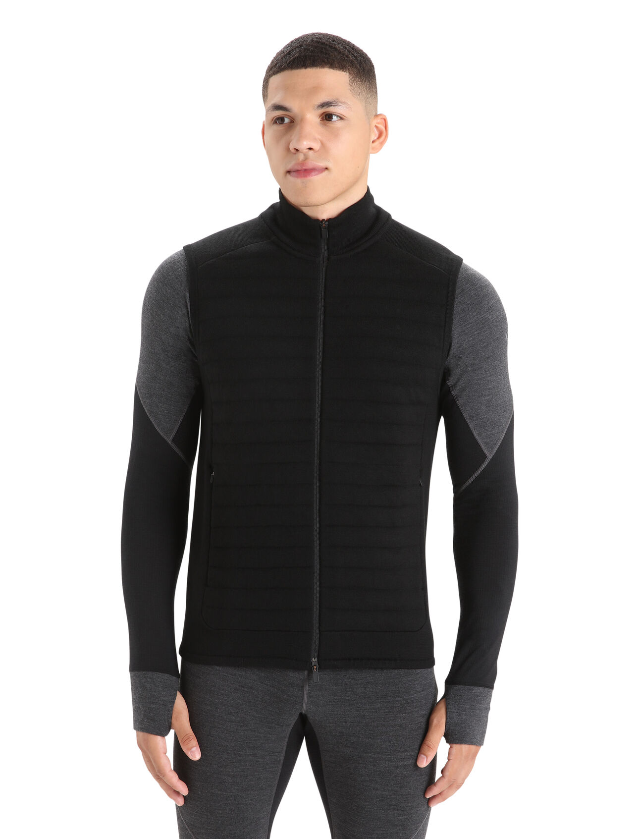 Mens ZoneKnit™ Merino Insulated Vest A body-mapped performance vest that’s ideal for high-output mountain adventures, the ZoneKnit™ Insulated Vest features 100% merino wool for all-natural warmth and temperature regulation.