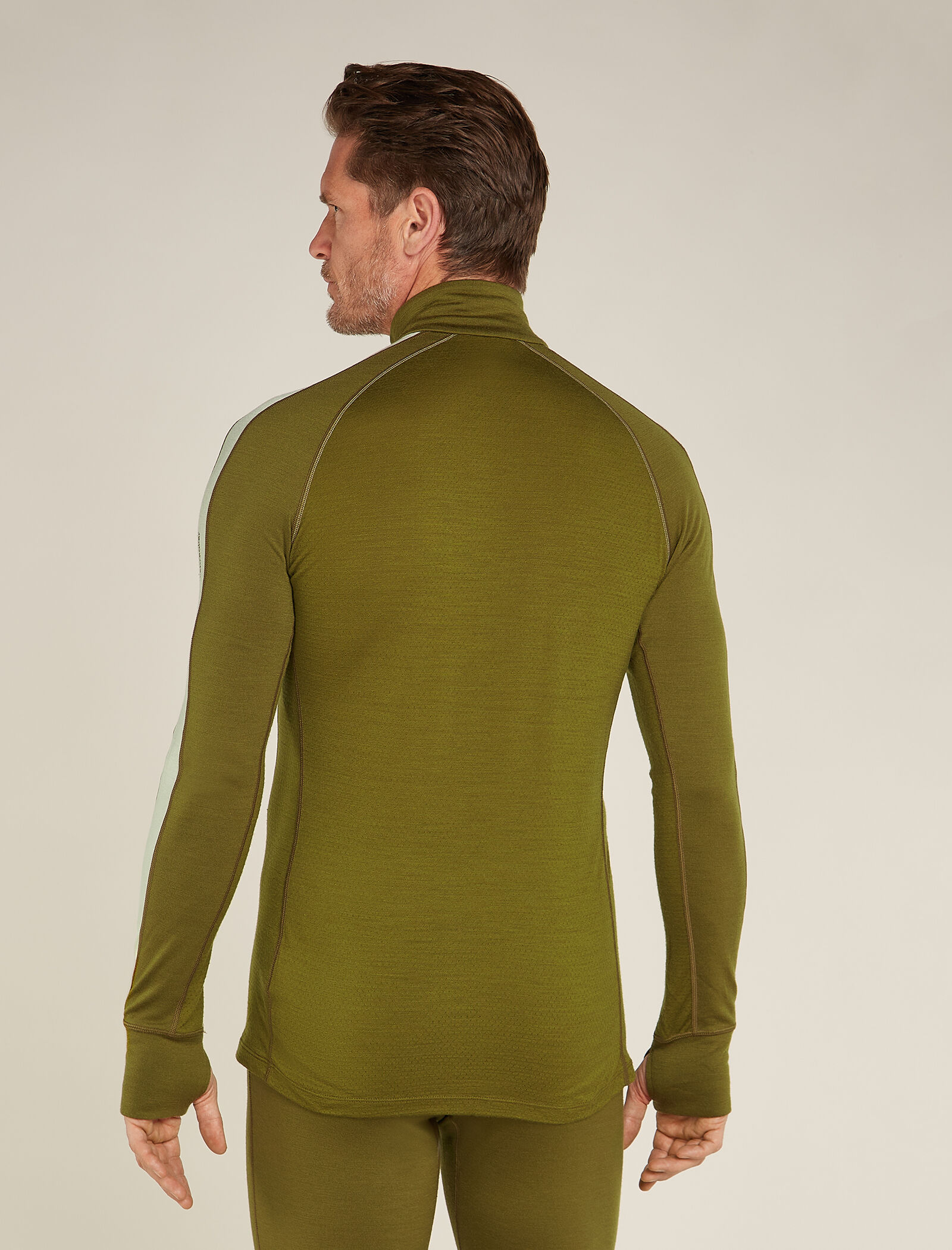 Icebreaker 260 ZoneKnit 1 2 Zip Long Sleeve Top Men s Algae Ashen Cb XL