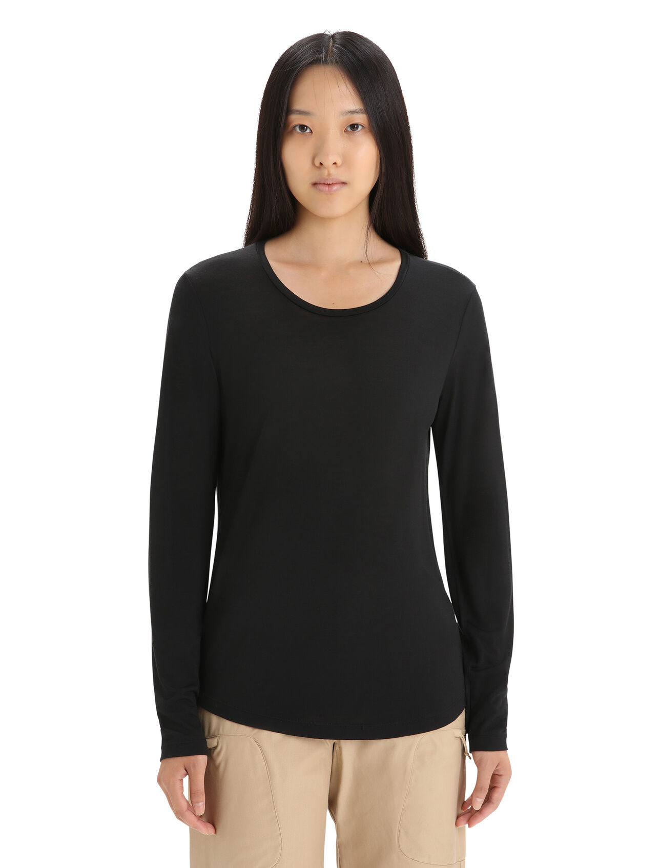 Womens Merino Sphere II Long Sleeve T-Shirt A soft merino-blend tee made with our lightweight Cool-Lite™ jersey fabric, the Sphere II Long Sleeve Tee provides natural breathability, odor resistance and comfort.