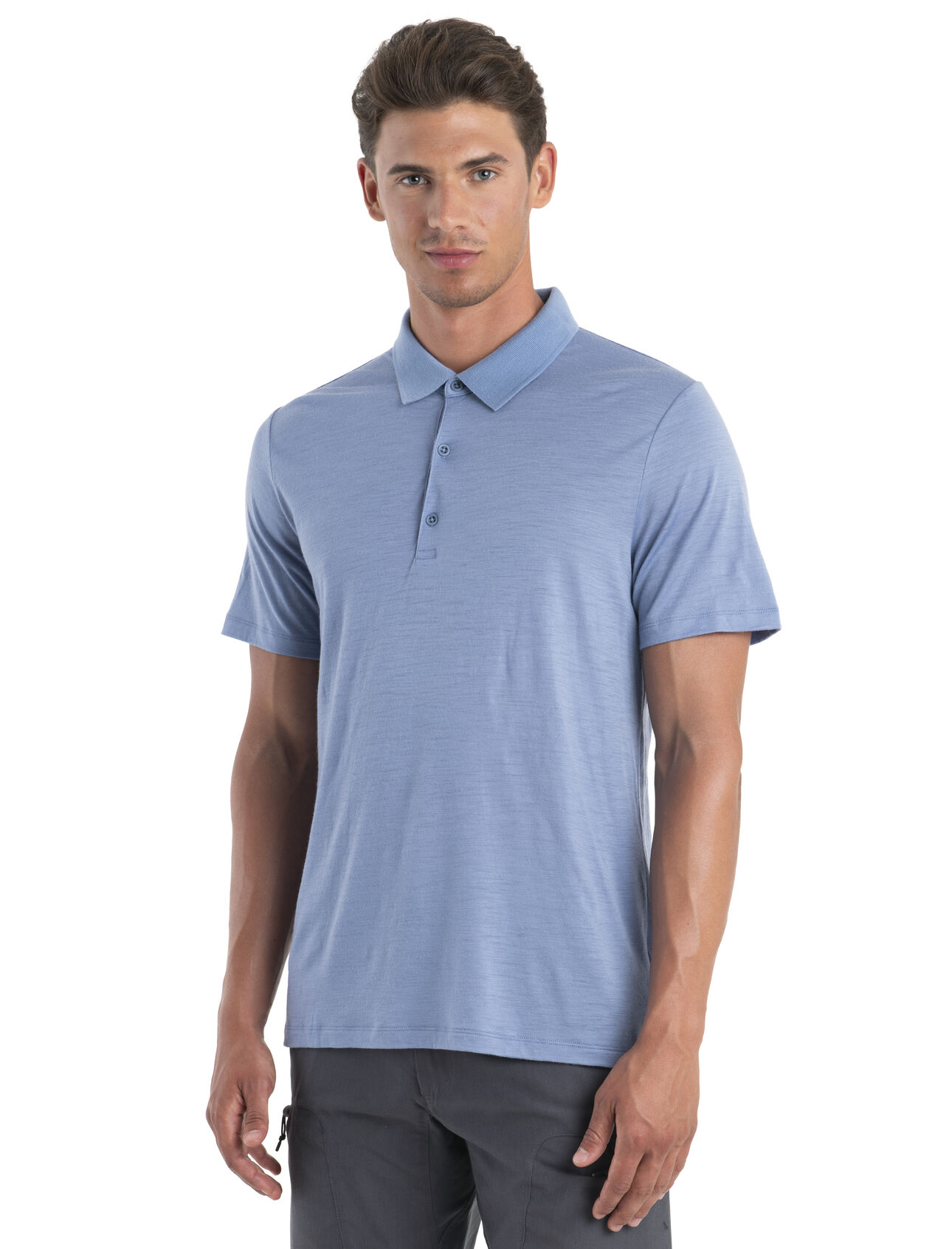 Thin Rib Long-Sleeve Polo Top - Ready to Wear