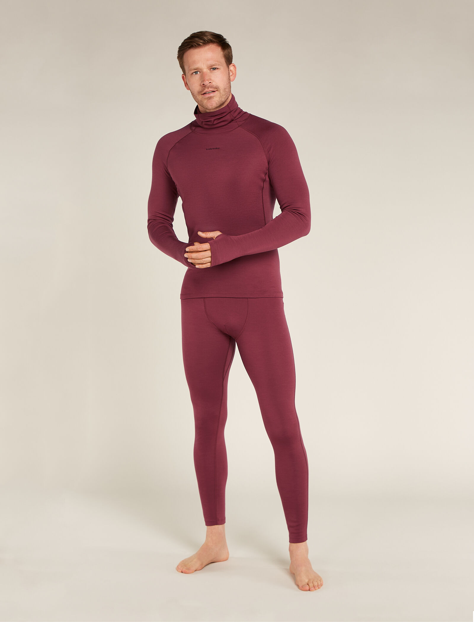 Men s 300 MerinoFine Polar Roll Neck Thermal Top Leggings Icebreaker CA