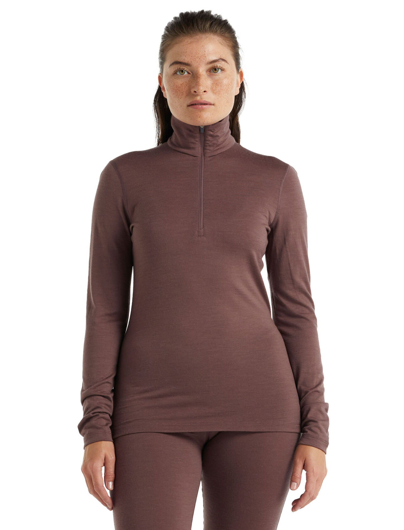 Maglia termica a maniche lunghe e mezza zip in lana merino 200 Oasis