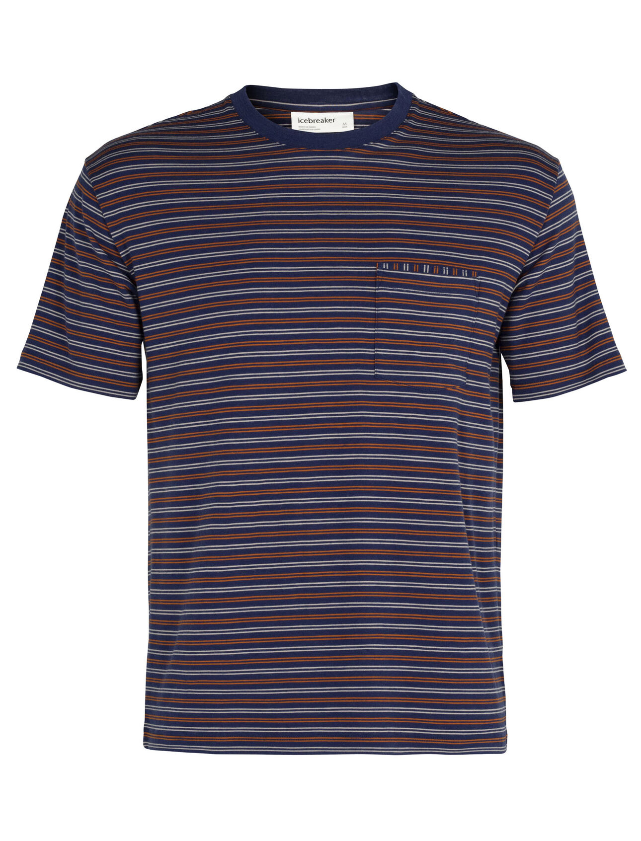 Merino 150 Short Sleeve Pocket Crewe Stripe T-Shirt