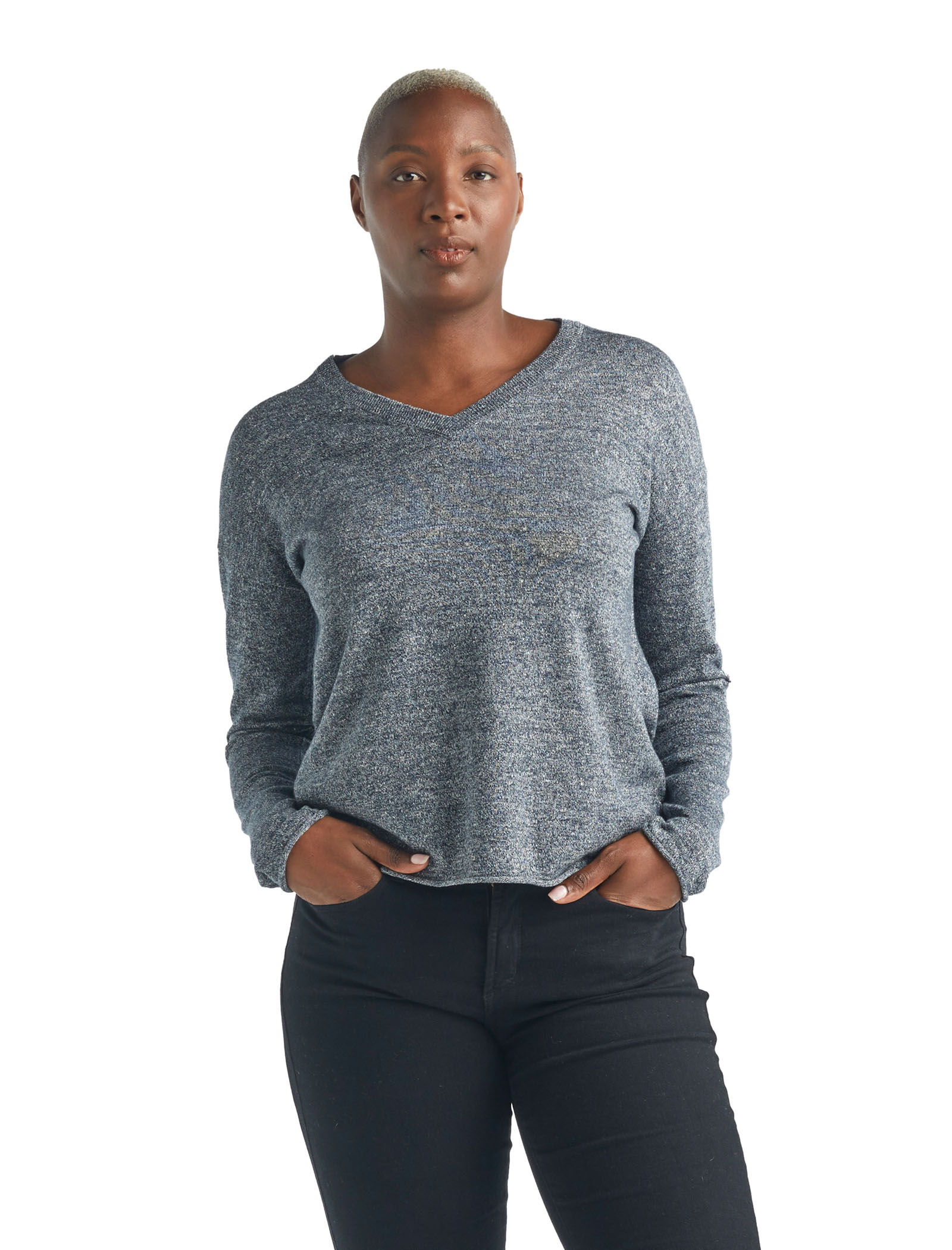 Merino Flaxen Long Sleeve V Neck Sweater Icebreaker UK