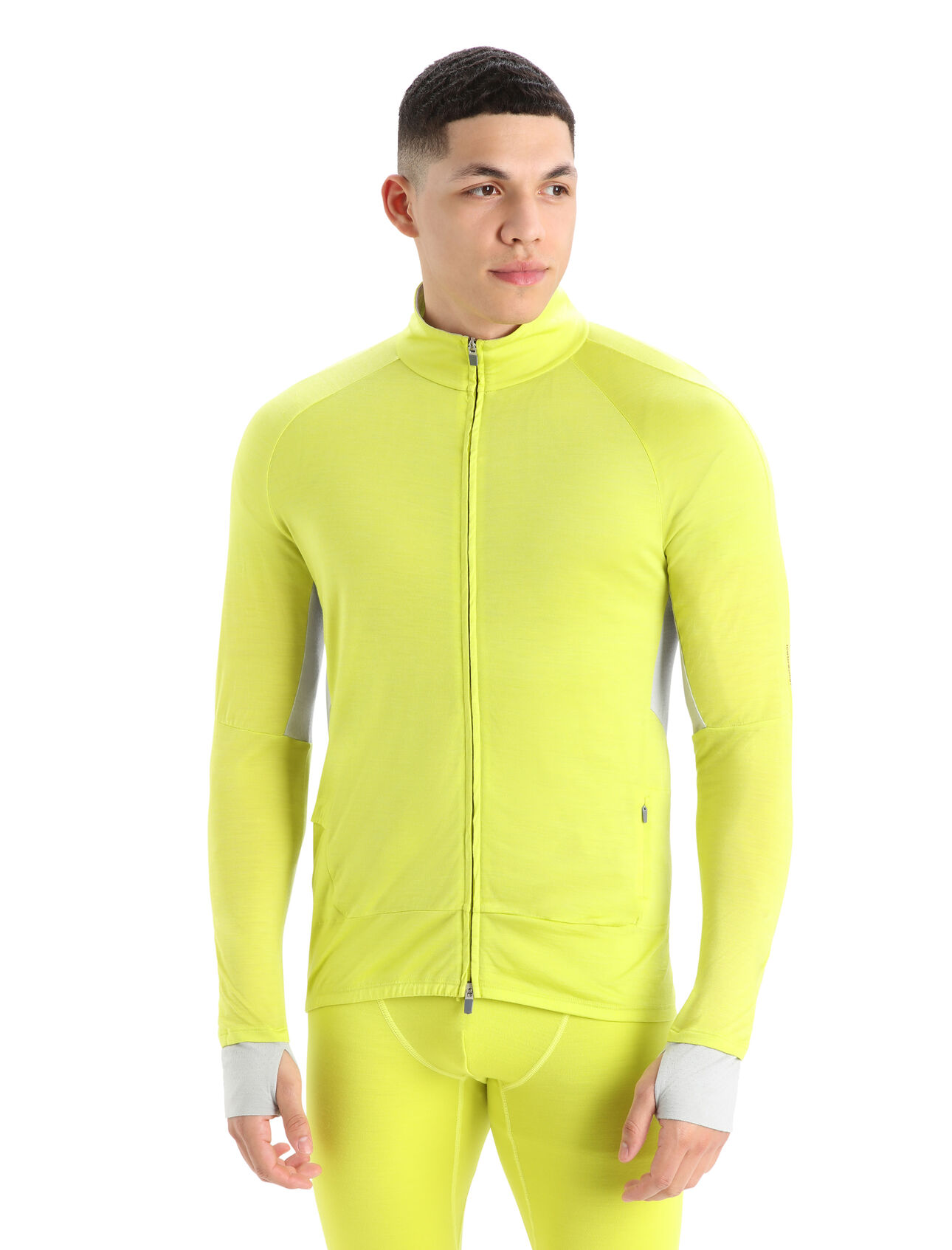 Mens ZoneKnit™ Merino Long Sleeve Zip A lightweight midlayer designed to balance warmth and breathability while running, biking or moving fast in the mountains, the ZoneKnit™ Long Sleeve Zip combines our Cool-Lite™ jersey fabric with strategic panels of eyelet mesh for enhanced airflow.