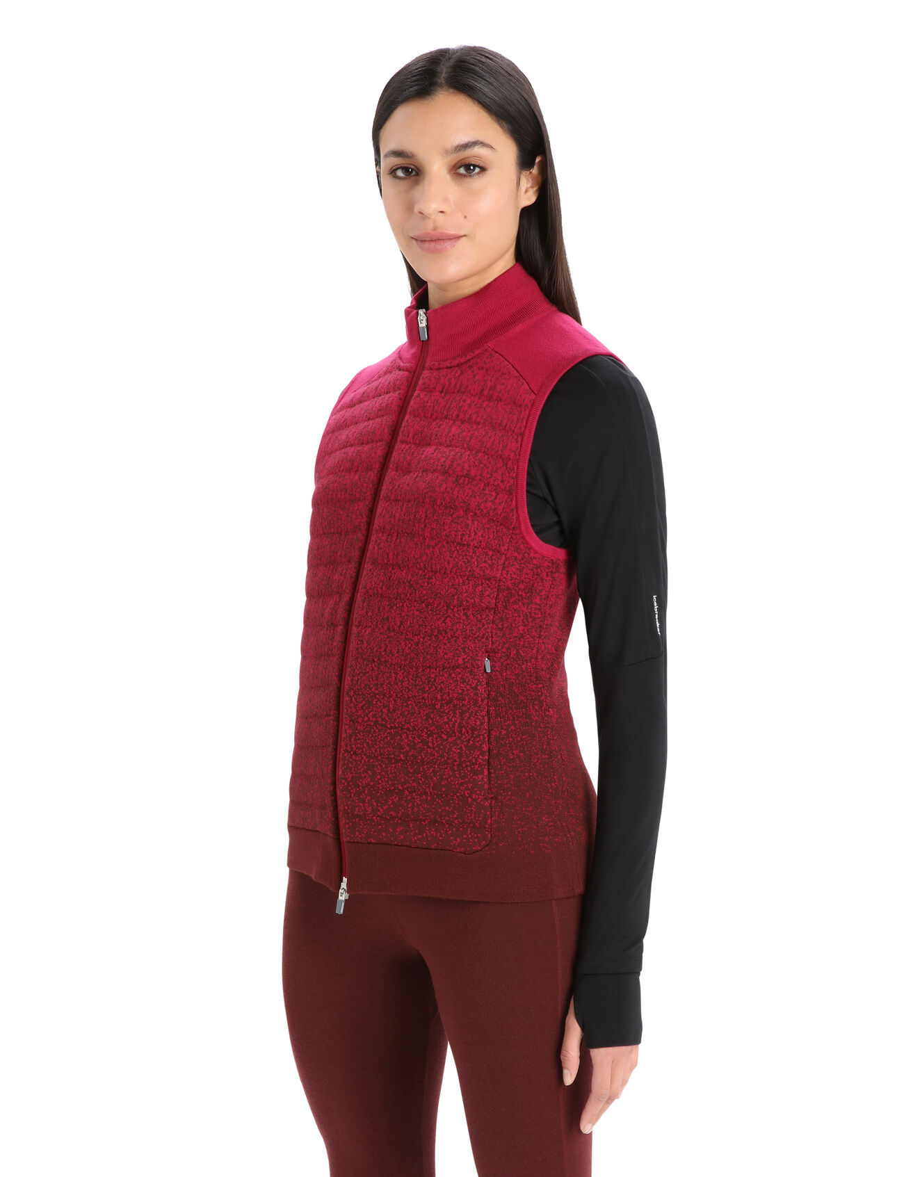 Womens ZoneKnit™ Merino Insulated Vest Into the Deep A highly breathable insulating layer with body-mapped ventilation, the ZoneKnit™ Insulated Vest Into the Deep provides premium core warmth for skiing, hiking and outdoor adventure.