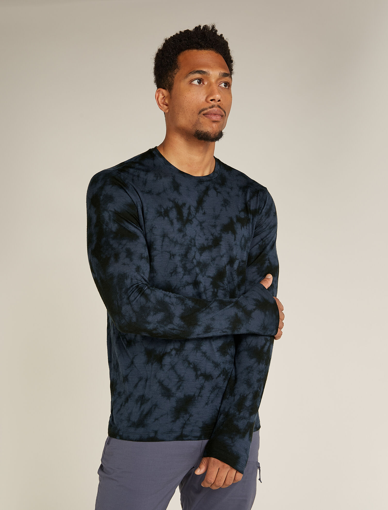 T shirt a maniche lunghe in lana merino 150 Tech Lite Cloud Dye Uomo icebreaker