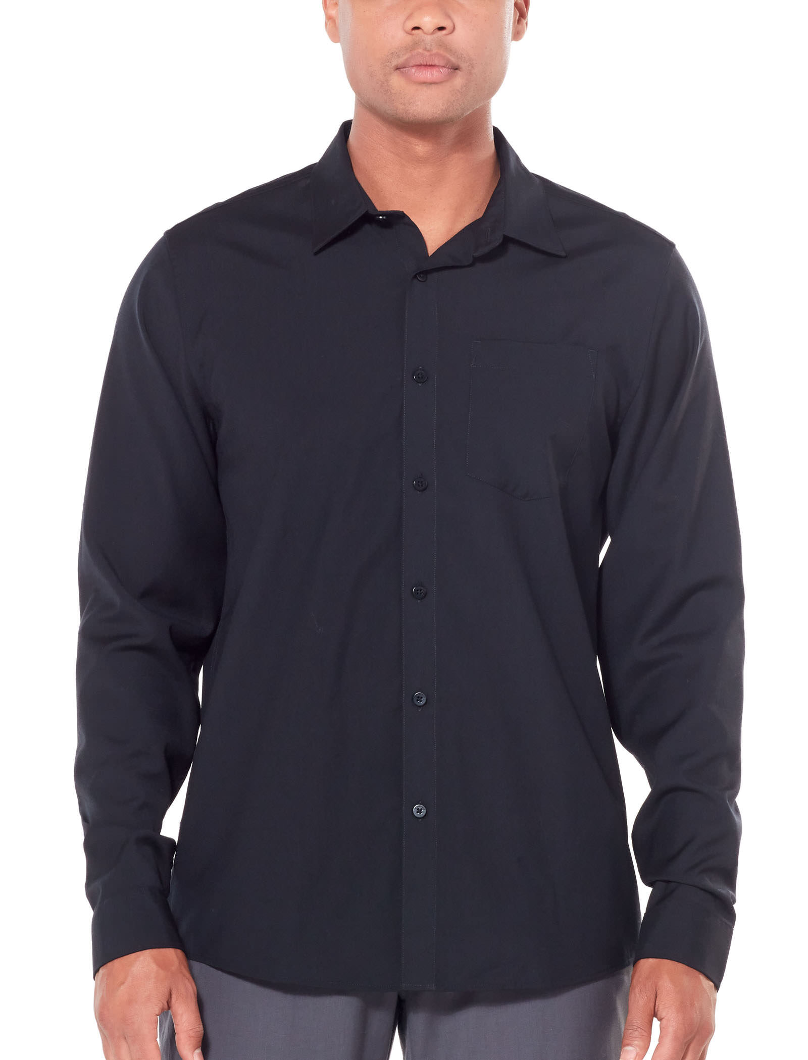 Icebreaker Merino Mens Departure Ii Button Down Shirt For Travel Merino Wool