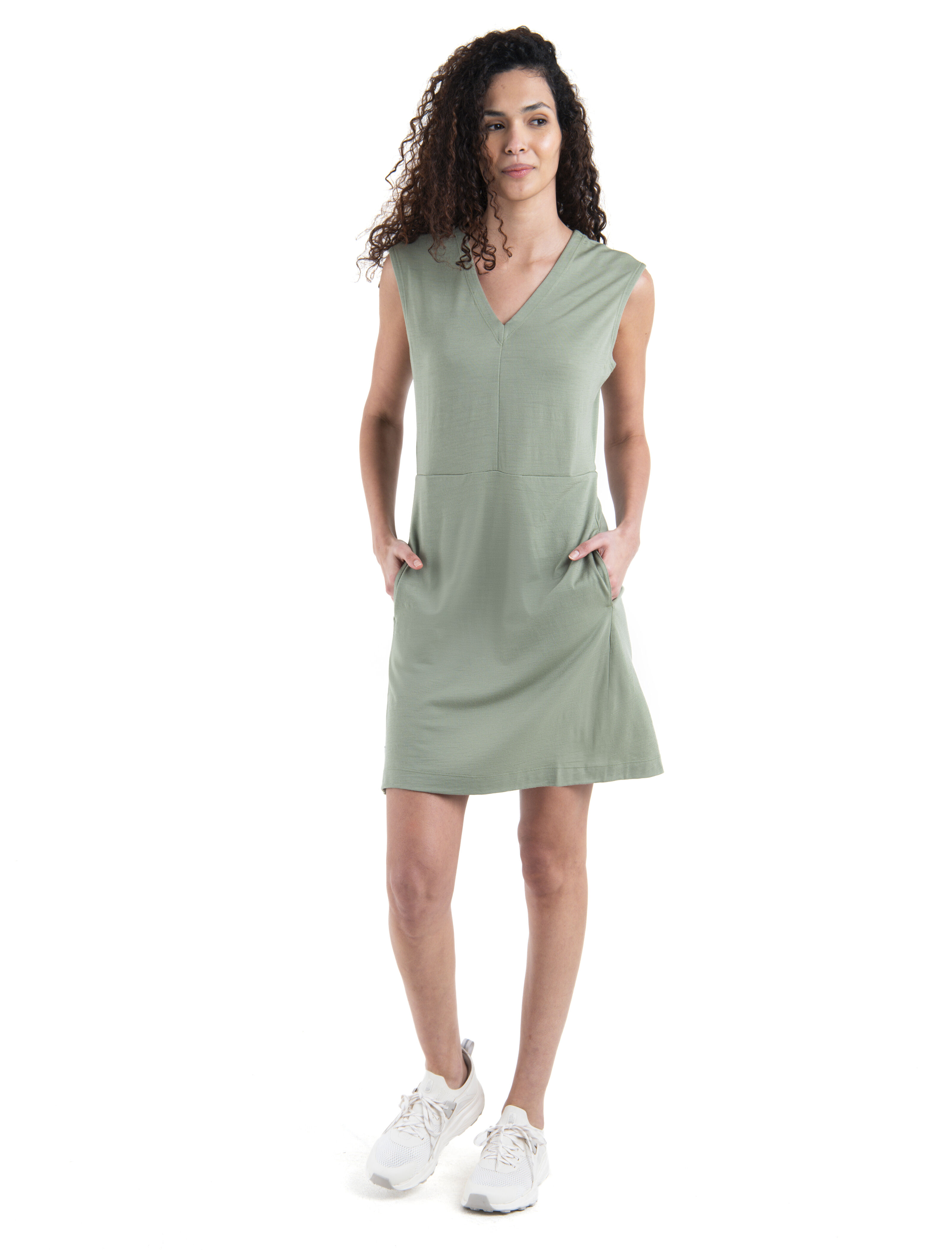Women s Merino 200 Granary Sleeveless V Neck Dress