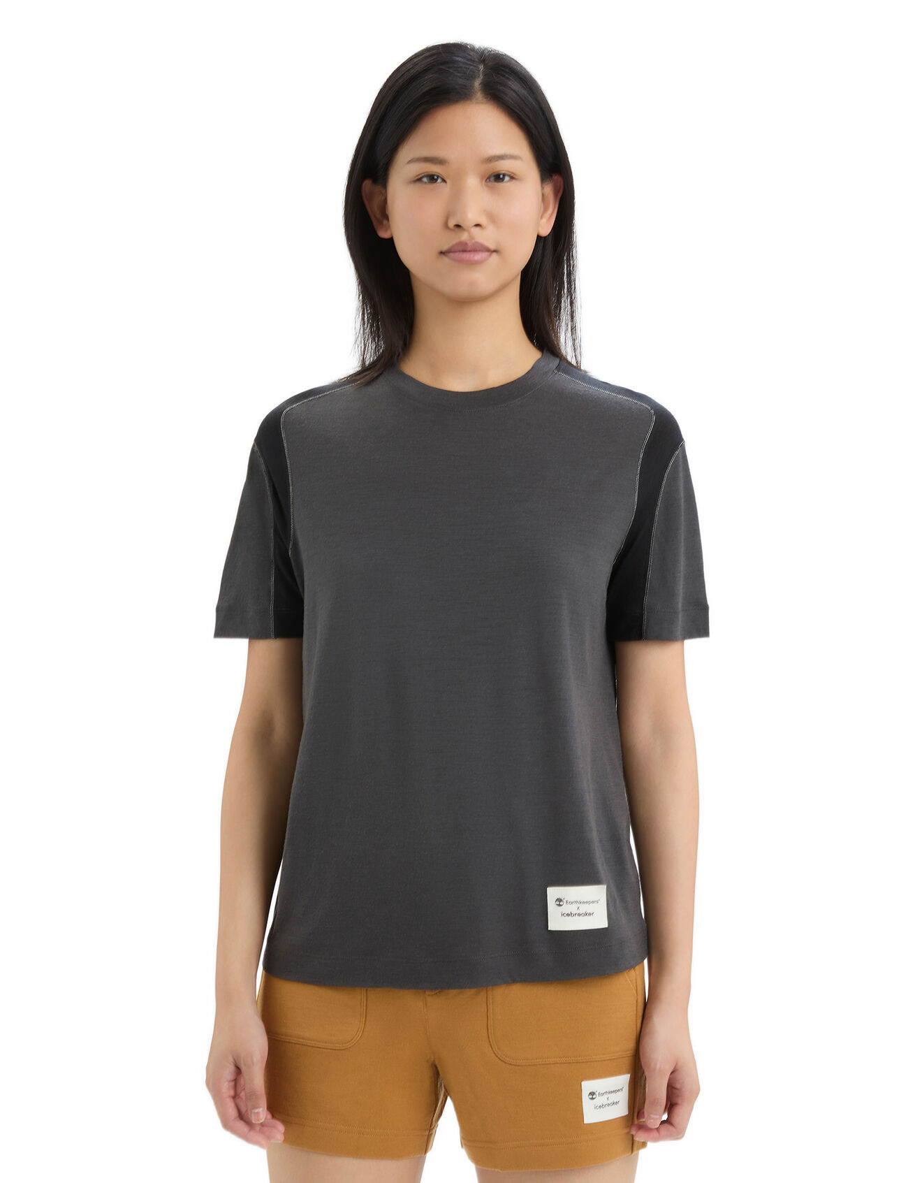 Womens Timberland x icebreaker Merino ZoneKnit™ Short Sleeve T-Shirt Designed in collaboration with Timberland, the Timberland x icebreaker Merino ZoneKnit™ Short Sleeve Tee is a clean, breathable and lightweight top with mesh panels to help regulate your body temperature.