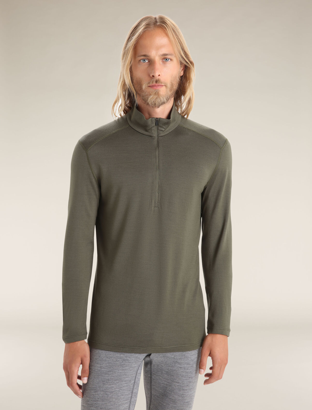 Maglia termica a maniche lunghe e mezza zip in lana merino 260 Tech