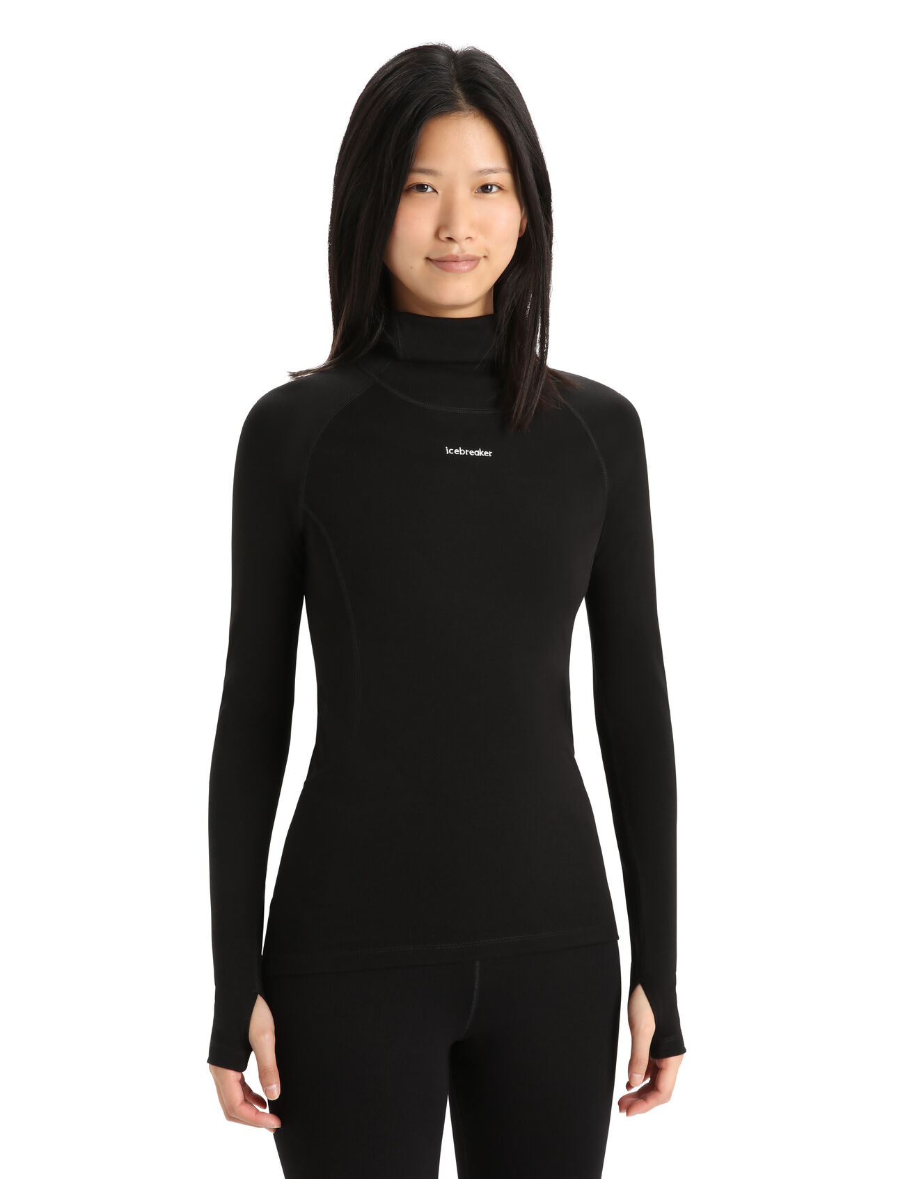 Womens 300 MerinoFine™ Long Sleeve Roll Neck Thermal Top A premium, slim-fit base layer made with luxuriously soft 15.5 micron merino wool fibers and a high-neck design for added protection, the MerinoFine™ Long Sleeve Roll Neck is at the intersection of comfort and performance.