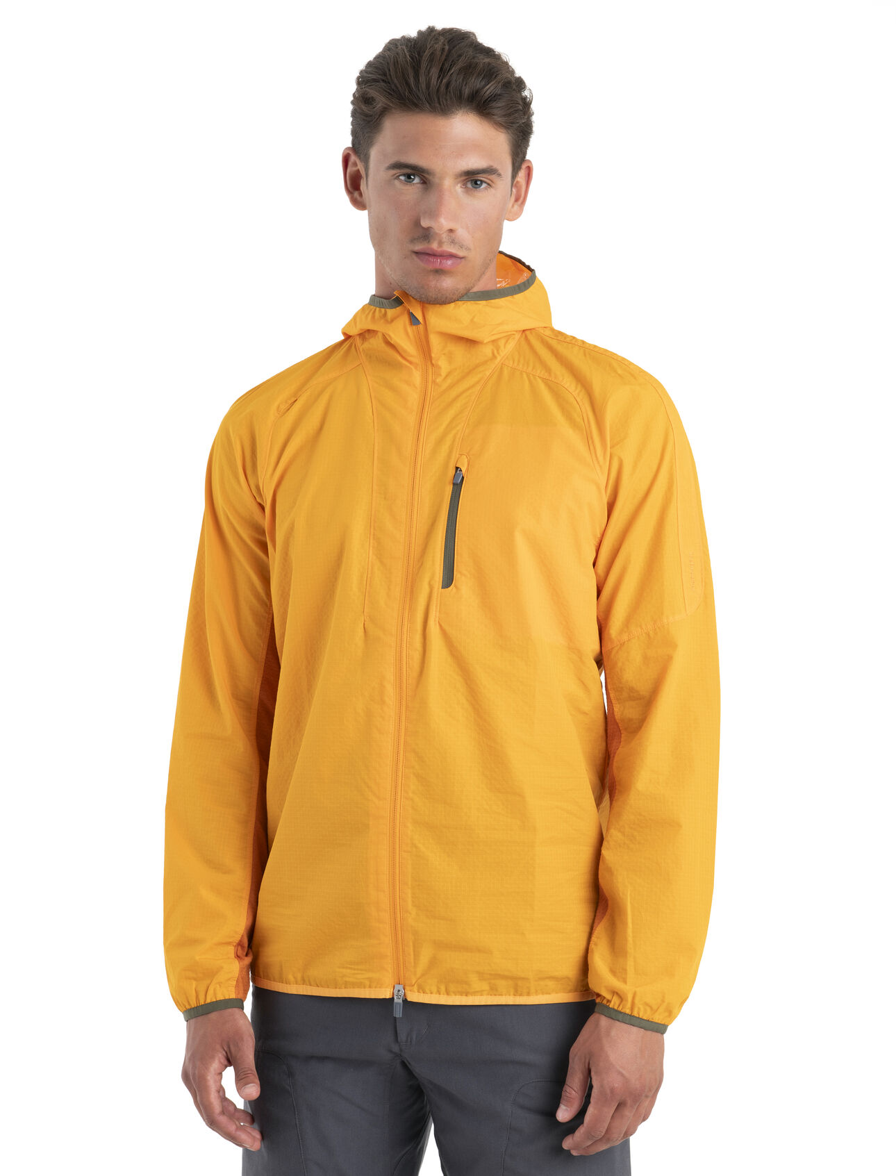 Mens Shell+™ Merino Cotton Windbreaker A lightweight layer that shields against the wind and light rain during active mountain adventures, the Shell+™ Cotton Windbreaker puts a natural spin on technical outerwear.