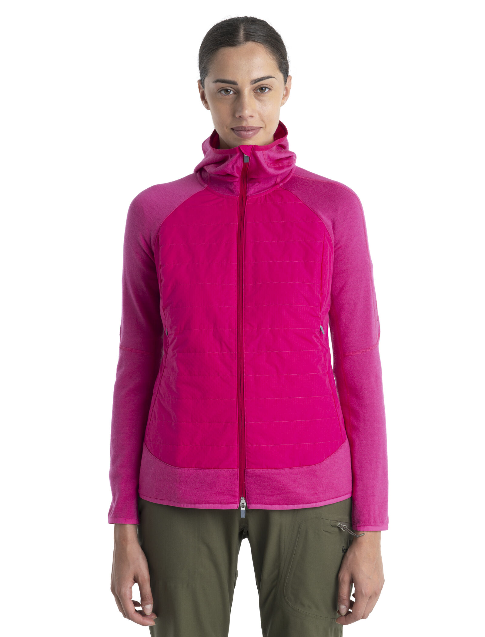 Women's Merino Blend Quantum Hybrid Long Sleeve Zip Hoodie