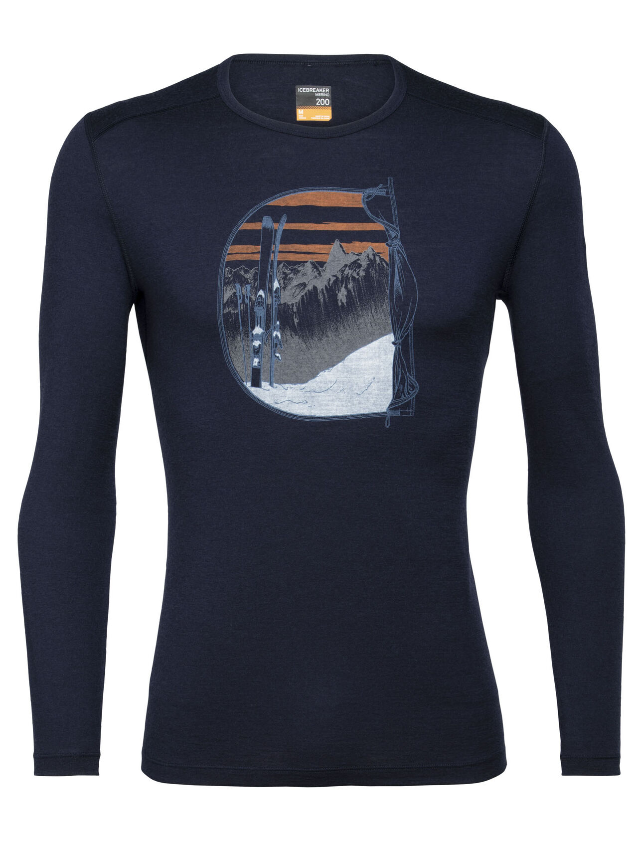 200 Oasis långärmad t-shirt Mt Blanc Rise med rund halsringning