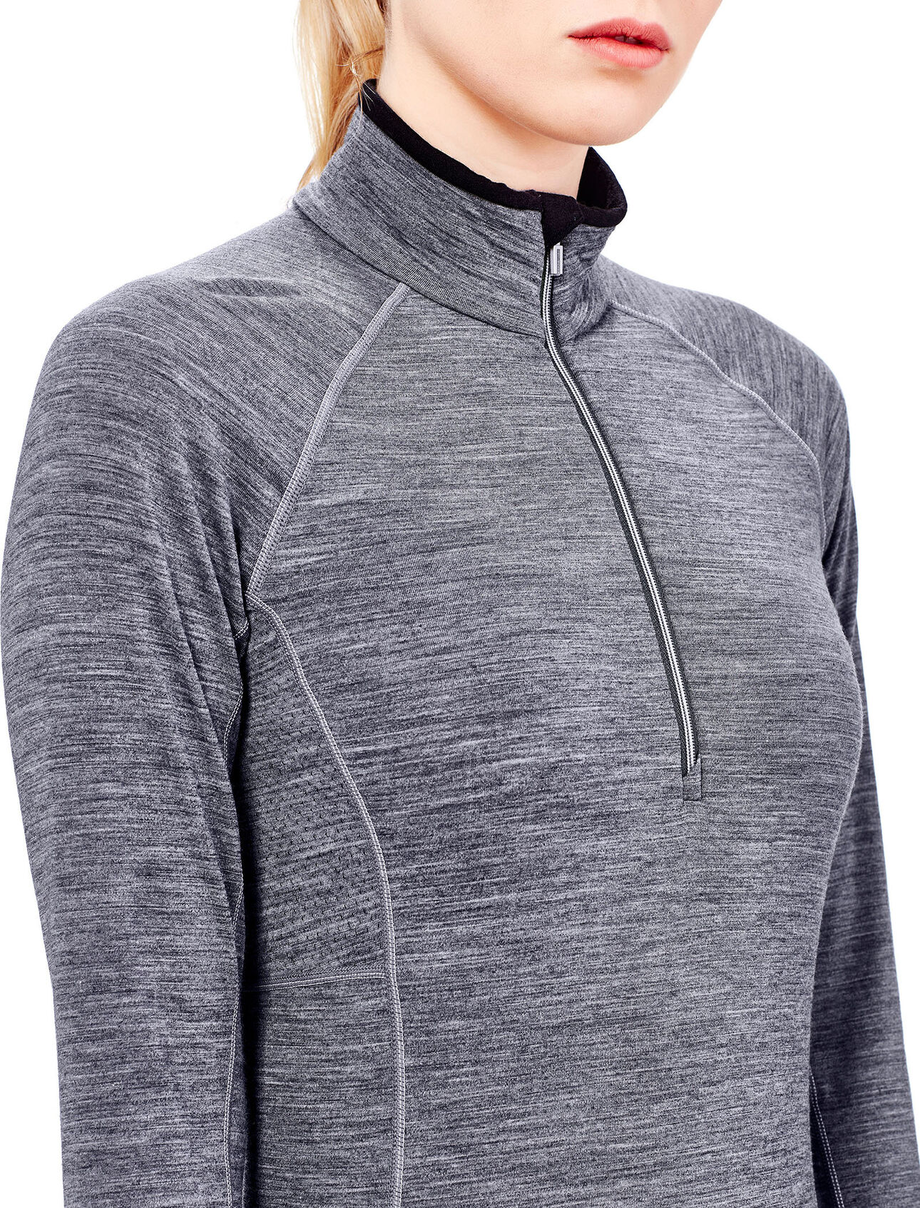 Womens Merino Bodyfitzone Zone Long Sleeve Half Zip Thermal Base Layer Top Icebreaker