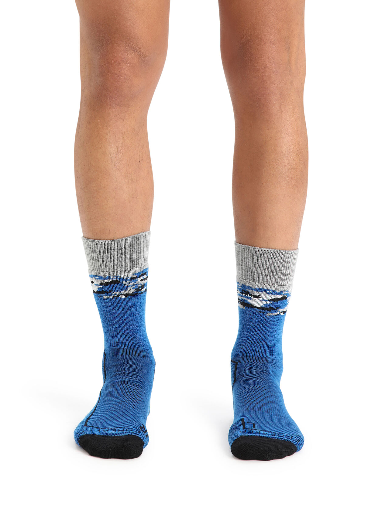 Mens Merino Hike+ Medium Crew Socks Sedimentary Durable, crew-length merino wool socks that are stretchy, breathable, and naturally odor-resistant with full cushion, the Hike+ Medium Crew Sedimentary socks feature an anatomical sculpted design for day hikes and backpacking trips.