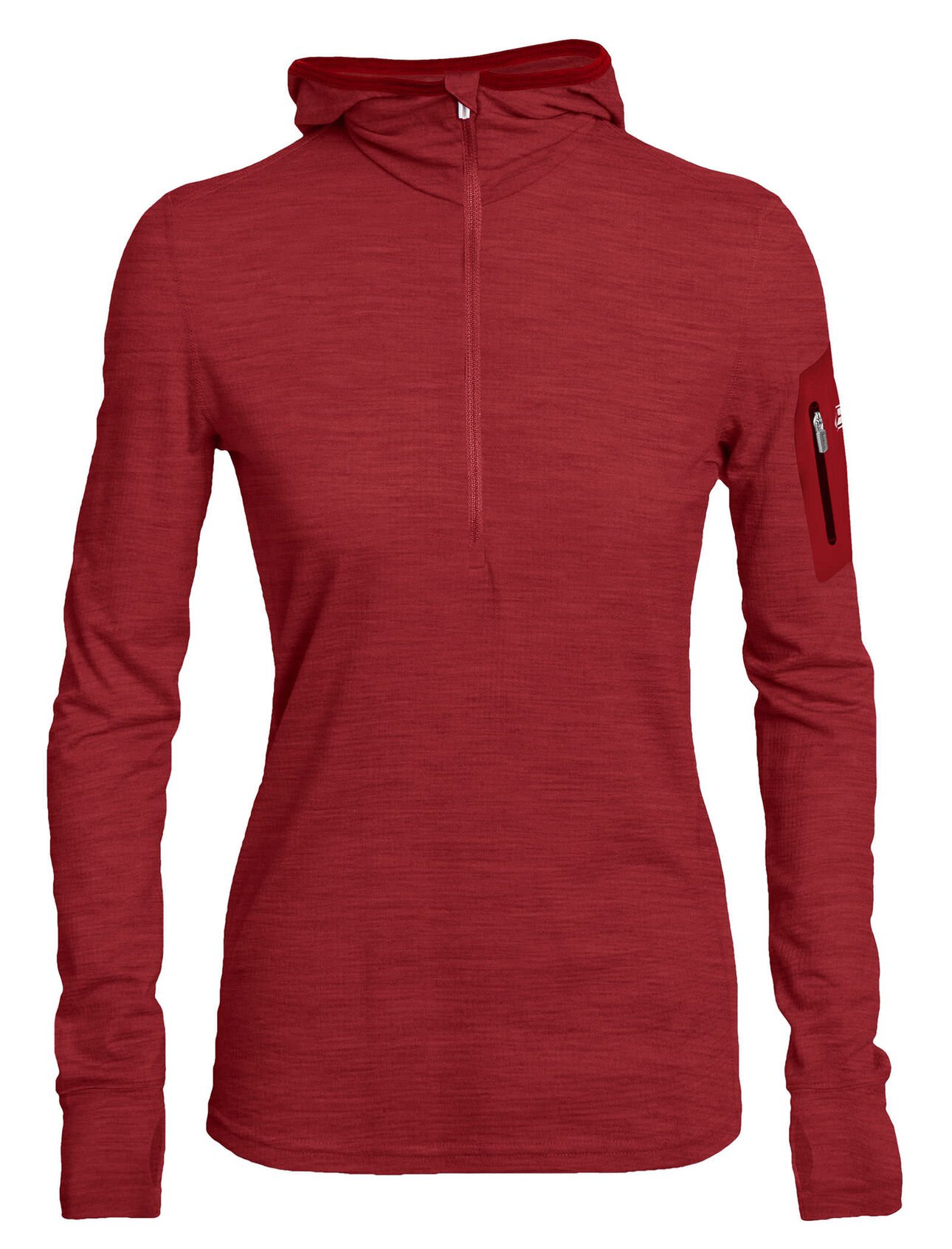 Womens Merino Terra Long Sleeve Half Zip Hood Top Icebreaker