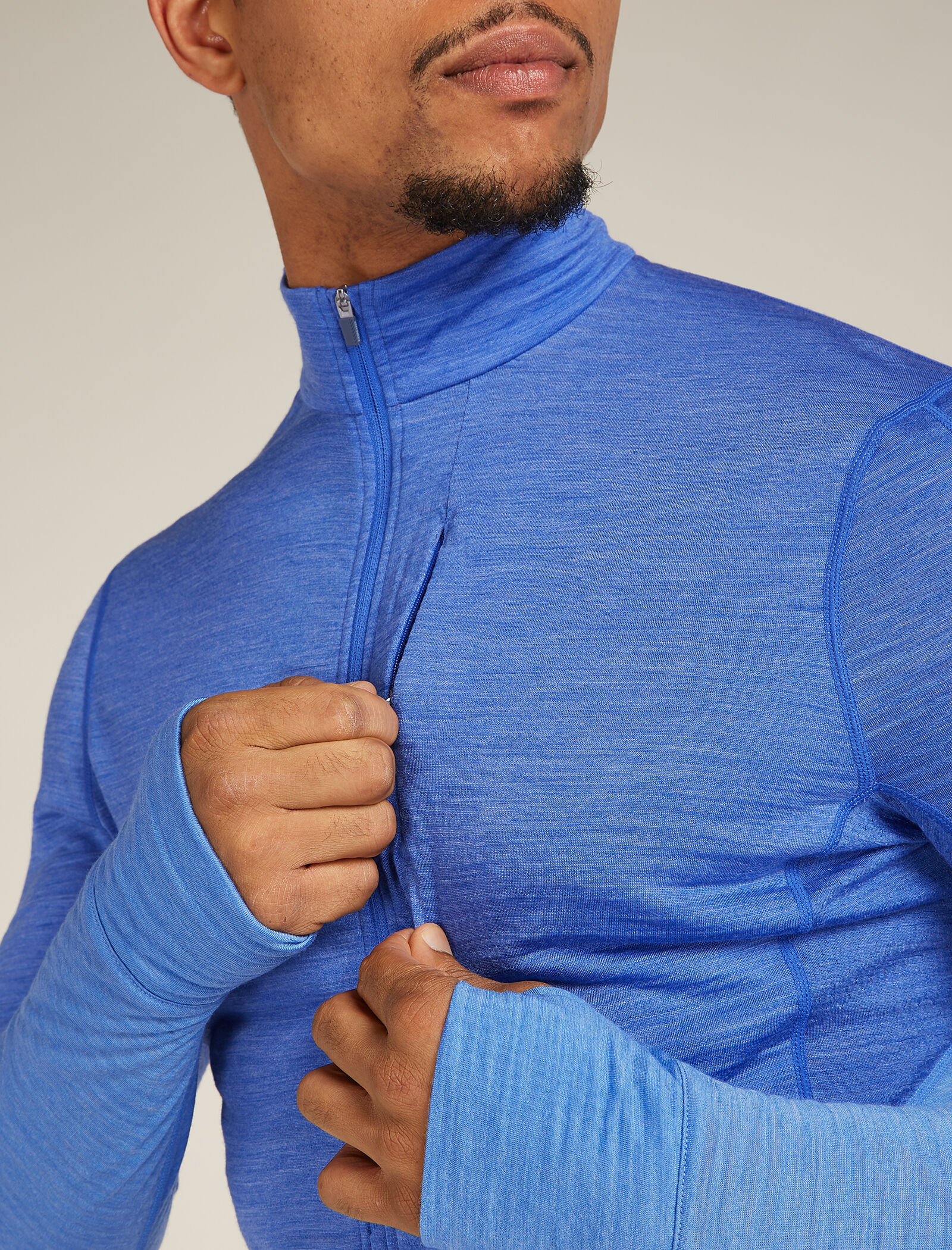 Men s Merino Blend 200 Realfleece Descender Long Sleeve Half Zip Jacket
