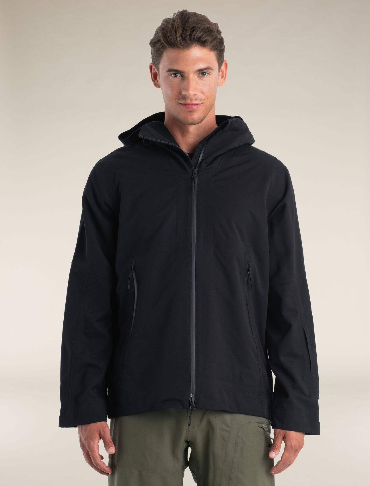Giacca con cappuccio in lana merino Shell+™ Peak