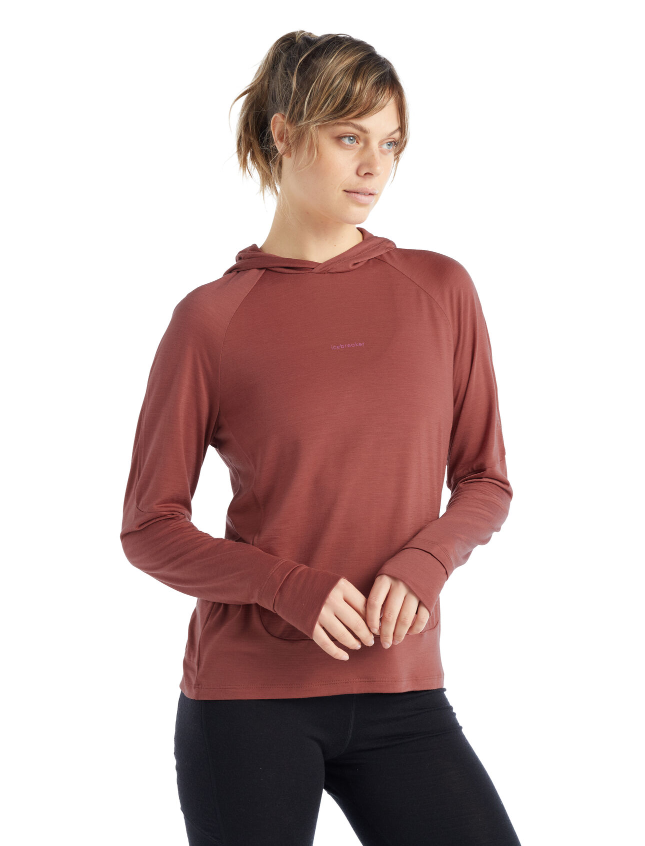 Womens 125 Cool-Lite™ Merino Blend Sphere Long Sleeve Hoodie A lightweight and breathable performance hoodie designed for aerobic days outside, the Cool-Lite™ Long Sleeve Hoodie features our moisture-wicking Cool-Lite™ merino jersey fabric.