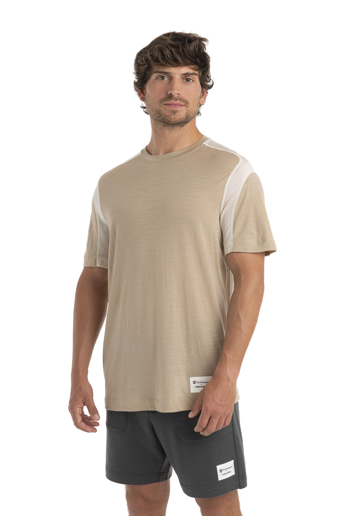 Mens Timberland x icebreaker Merino ZoneKnit™ Short Sleeve T-Shirt Designed in collaboration with Timberland, the Timberland x icebreaker Merino ZoneKnit™ Short Sleeve Tee is a clean, breathable and lightweight top with mesh panels to help regulate your body temperature.